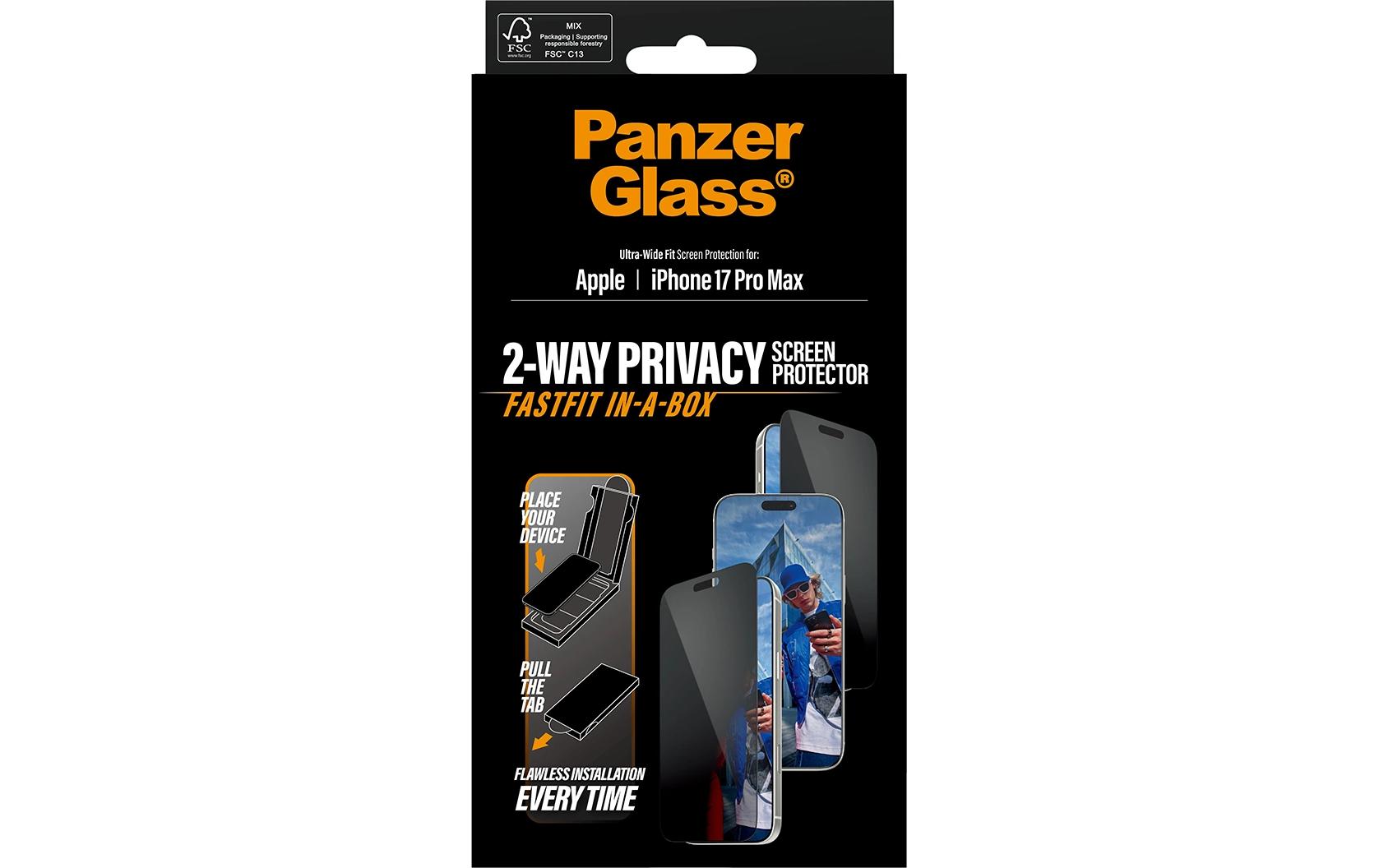 PanzerGlass Displayschutzfolie Privacy – für Apple iPhone 17 Pro Max – kratzfest