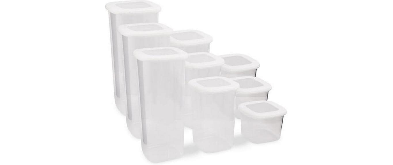 Hermia Vorratsdosen-Set 3×500 ml, 3×1,2 l, 3×1,8 l, Kunststoff, Weiss