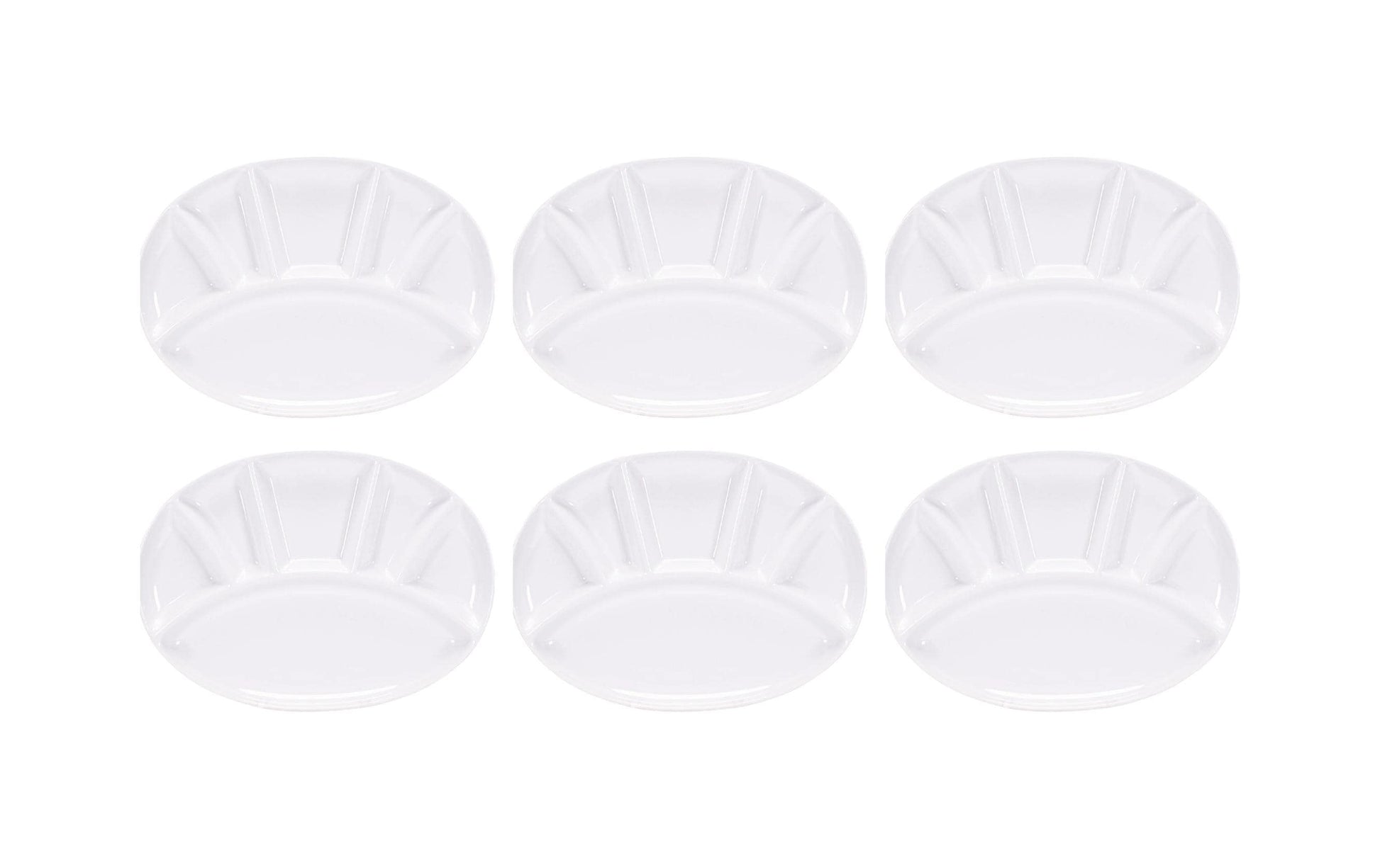 Kadastar Fleischfondue-Teller – 30,0 × 22,0 cm, Keramik, Weiss