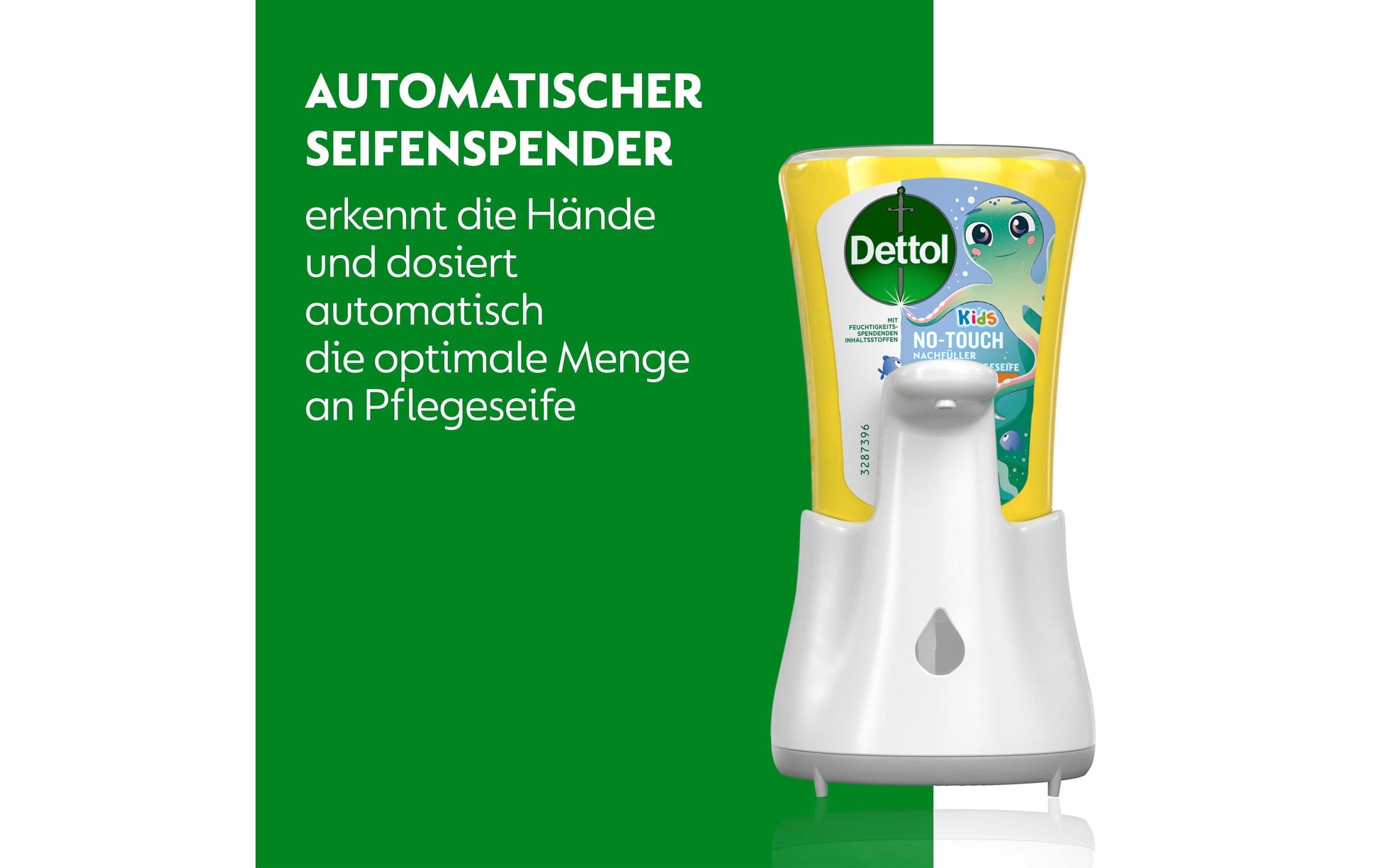 Dettol No Touch automatischer Seifenspender Starter-Set – Weiss, Gerät + Nachfüller 250 ml, Kids