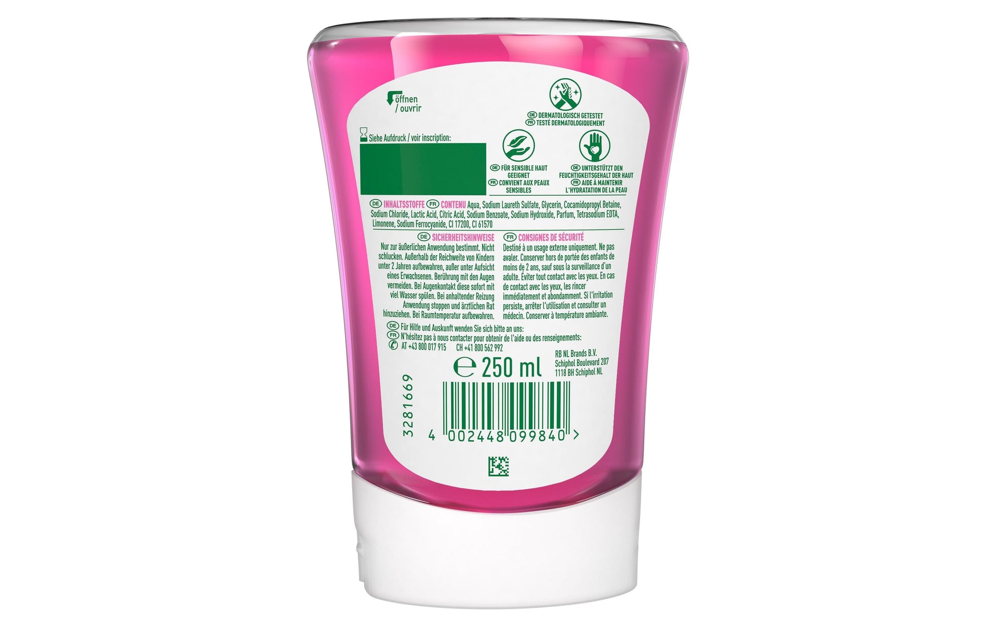 Dettol Flüssige Handseife – antibakteriell, Beeren – Nachfüllbeutel – 250 ml