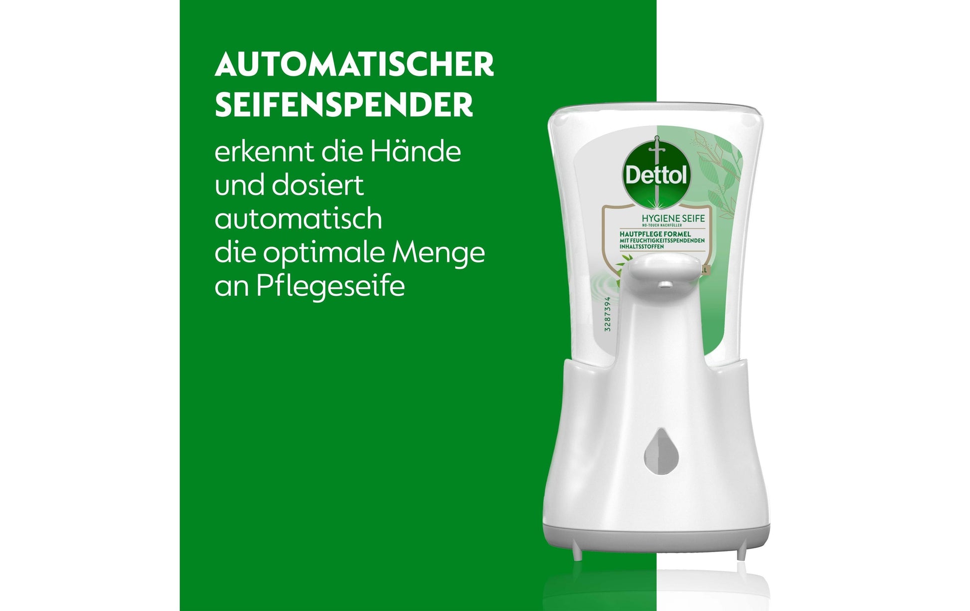 Dettol No Touch automatischer Seifenspender Starter-Set – Silber, Gerät + Nachfüller 250 ml, Aloe Vera