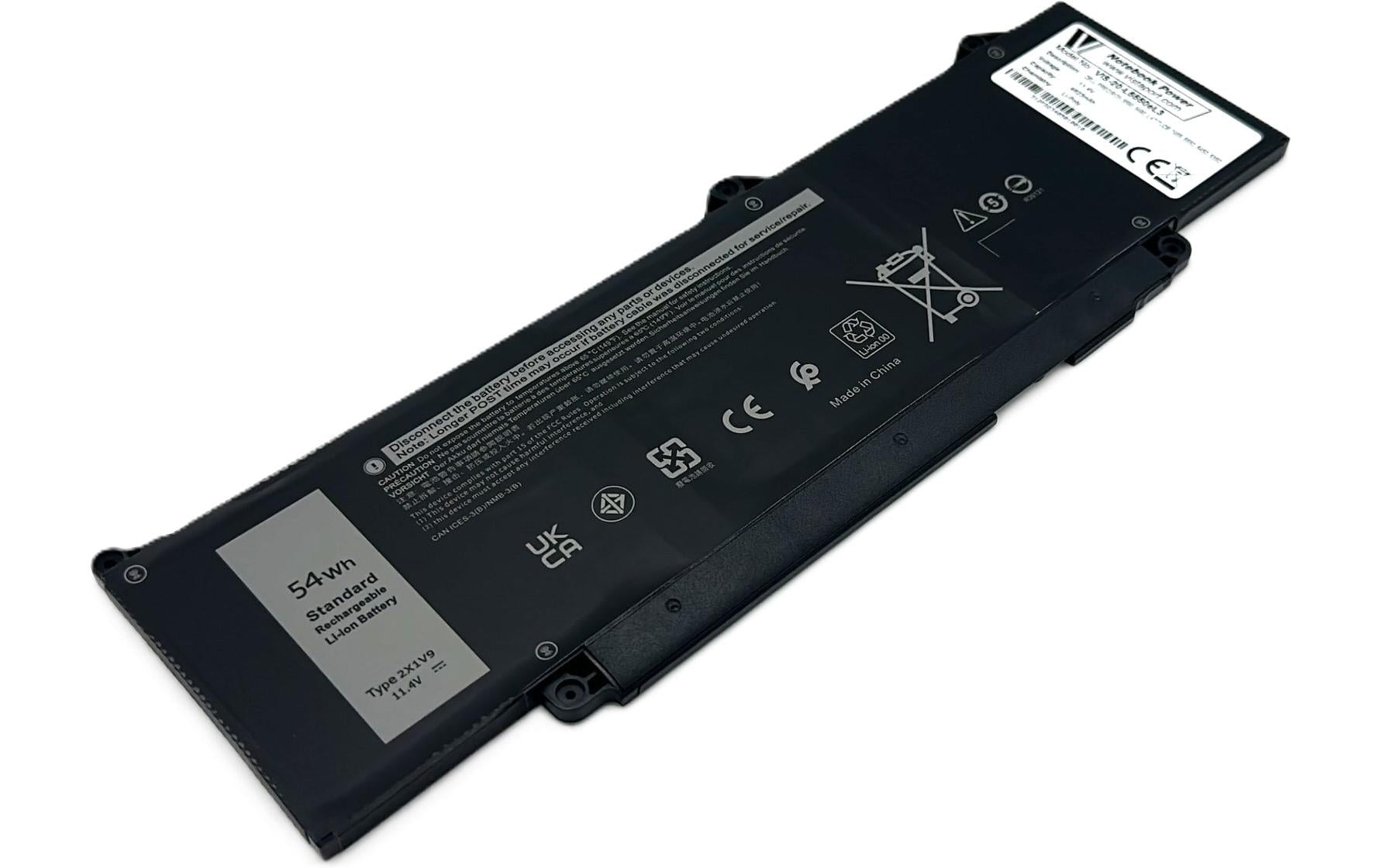 Vistaport Notebook-Akku – für Dell Precision 3490/3590, Latitude 5350–5550, 7455 – 54 Wh, 11,4 V – Schwarz