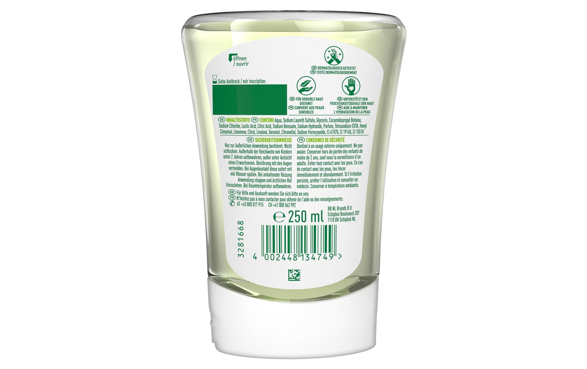 Dettol Flüssige Handseife – Nachfüllbeutel für No Touch – Grüner Tee – 250 ml