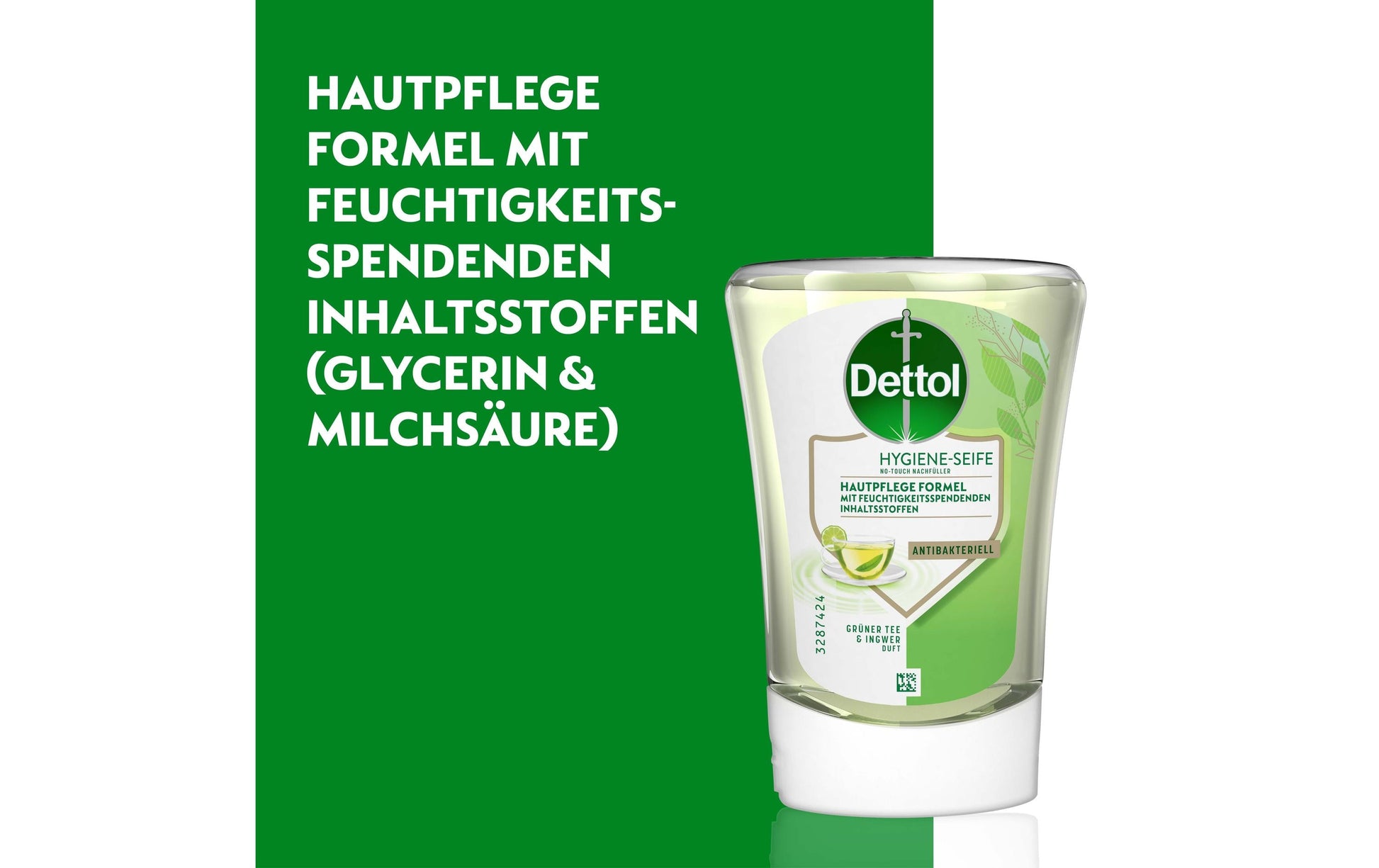 Dettol Flüssige Handseife – Nachfüllbeutel für No Touch – Grüner Tee – 250 ml