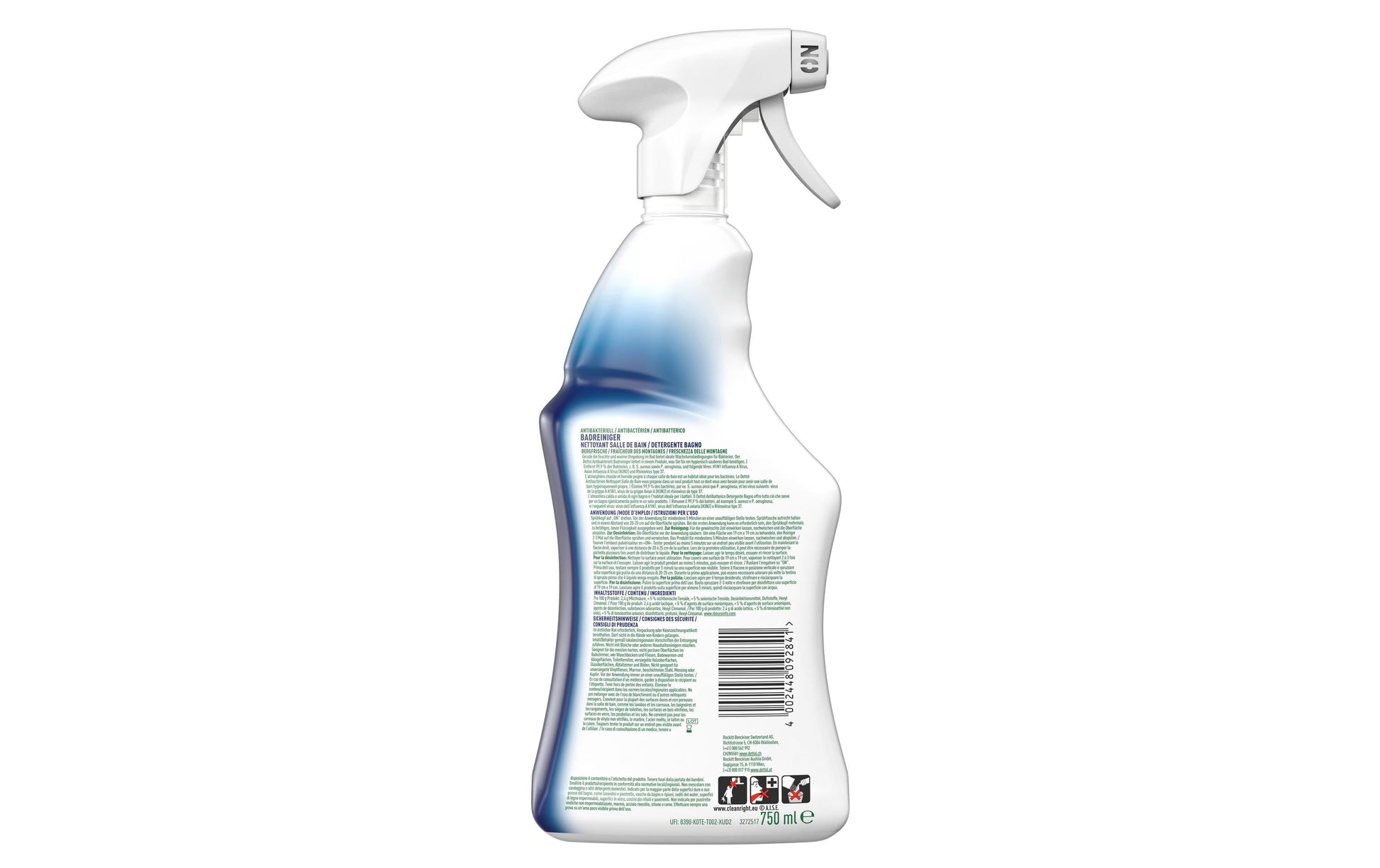Dettol Spezialreiniger Bad Antibakteriell Bad-/Kalkreiniger – Flüssigkeit, Spray – 750 ml