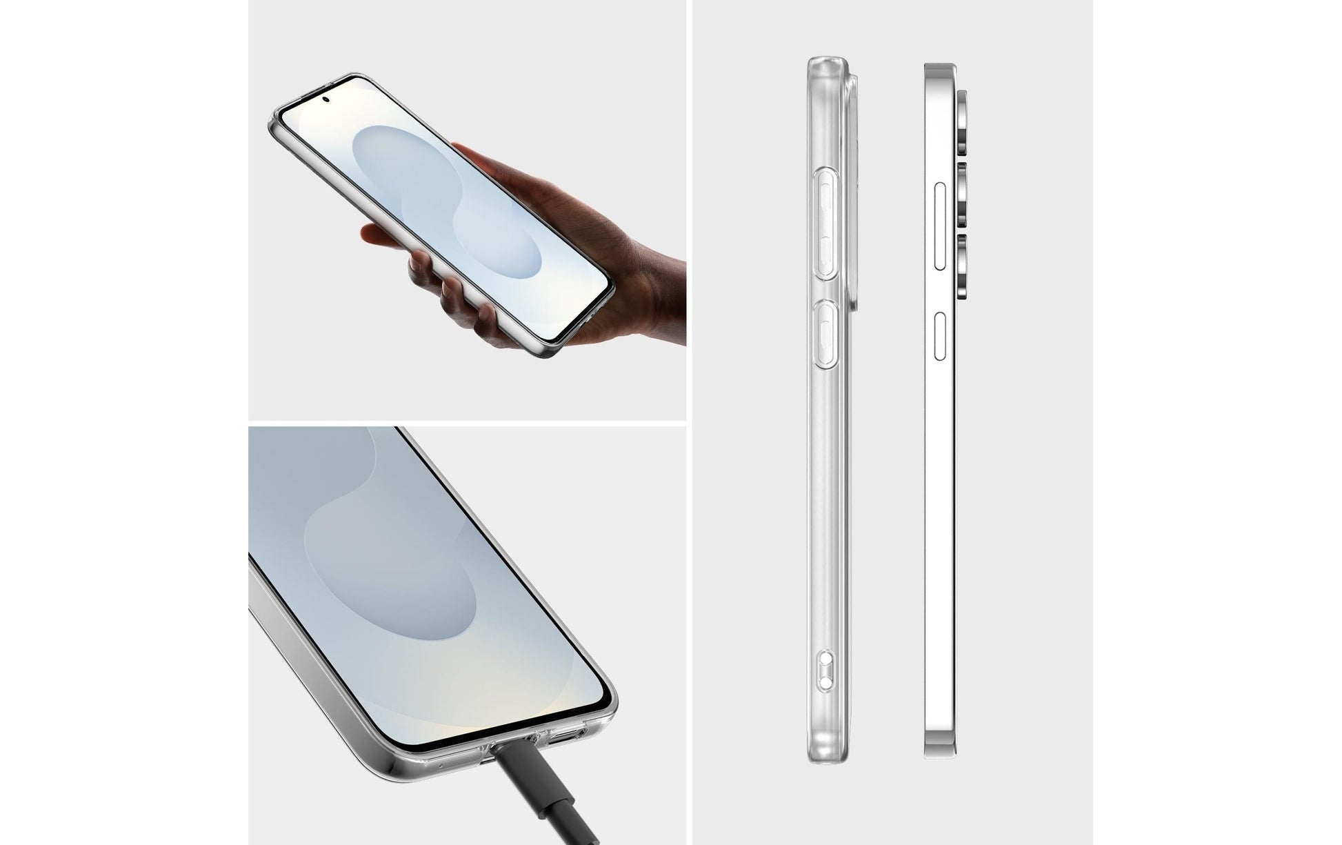 4smarts Backcover – für Samsung Galaxy S25 FE, PC+Gehärtetes Glas, Transparent