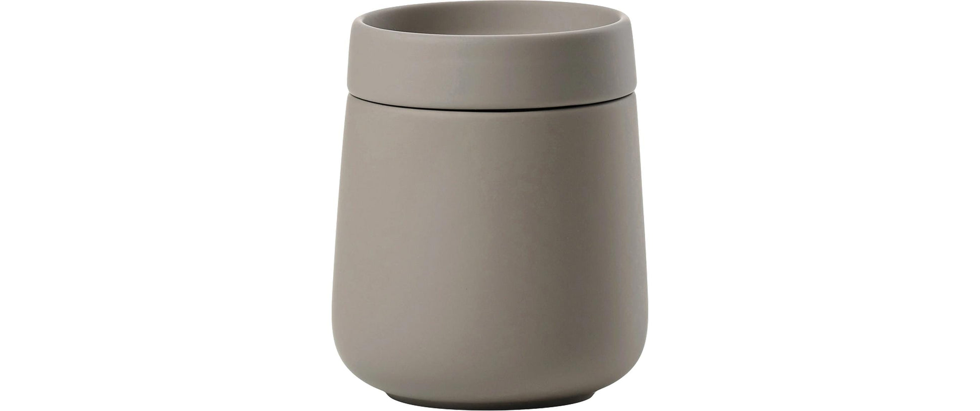 Zone Denmark Aufbewahrungsbox 0,29 l (mit Deckel) – Steingut – Taupe – Ø 87 × H 108 mm