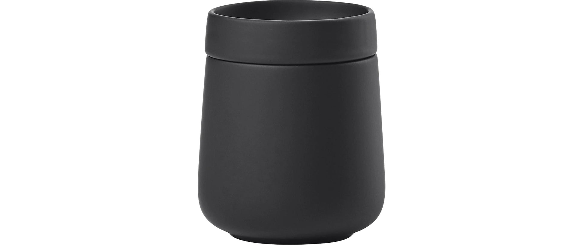 Zone Denmark Aufbewahrungsbox Nova One – Steingut, Ø8,7×10,8 cm, 0,29 l, Schwarz, mit Deckel