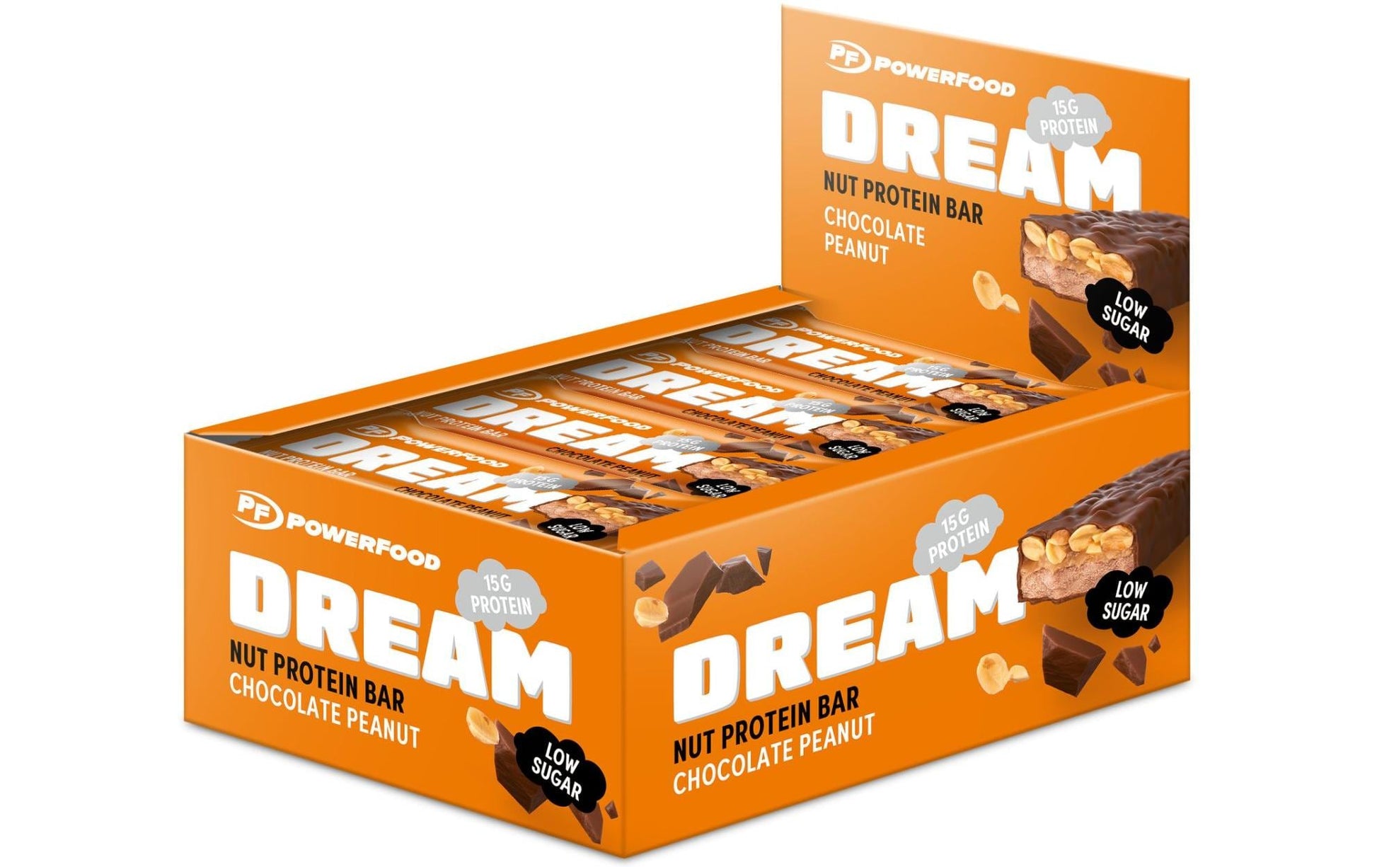 PowerFood Dream Nut Protein-Riegel – Schokolade & Erdnuss – 12 × 50 g