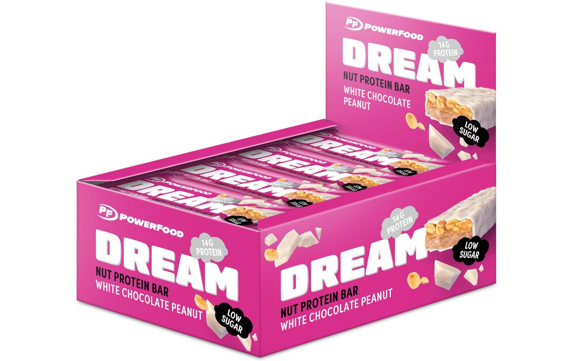 PowerFood Dream Nut Protein-Riegel – Weisse Schokolade & Erdnuss – 12 × 50 g