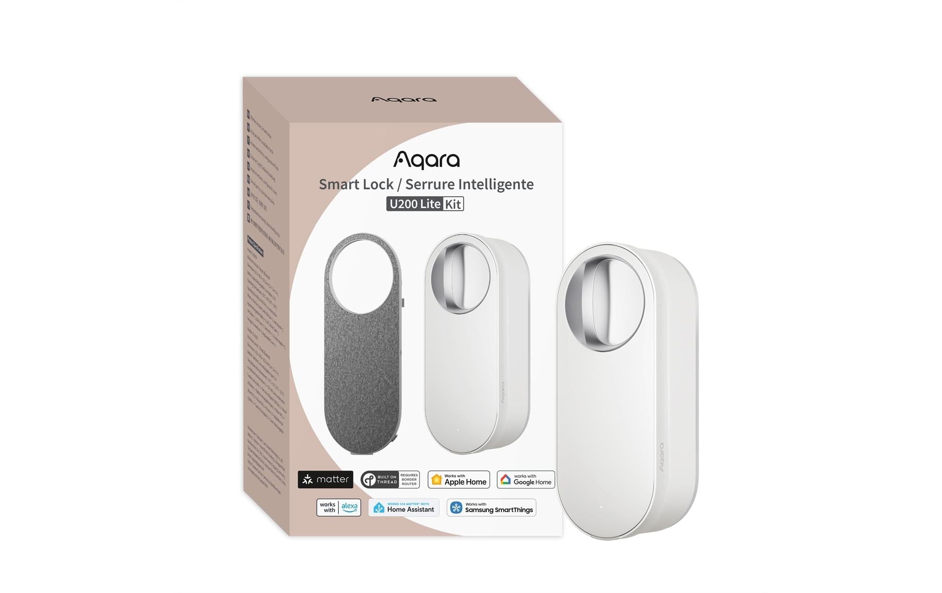 Aqara U200 Lite Smart-Türschloss – BT, Türe, Akku (Li‑Ion 7,4 V), Weiss, 62×61×153 mm