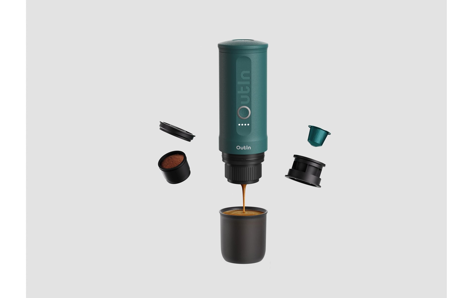 Outin Nano Kapselmaschine – für Nespresso, 0,1 l, blau, 0,9×1,9×2,5 cm