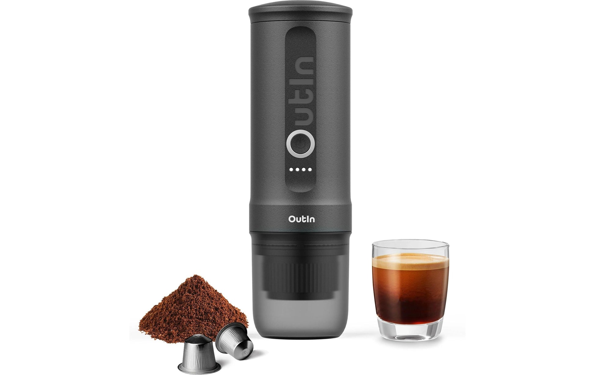 Outin Espressomaschine (Siebträger) – 20 bar, 0,1 l, grau, 0,9 × 1,9 × 2,5 cm