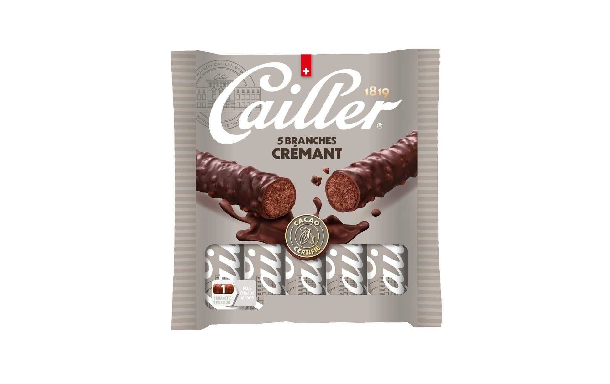Cailler Branche Crémant Schokoladenriegel – Dunkel, 5 × 23 g (115 g)