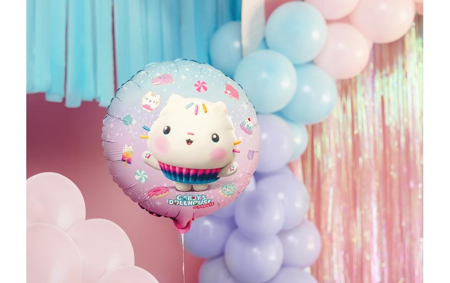 PartyDeco Folienballon Cupcake – mehrfarbig – Ø 35 cm – Folie – 1 Stück