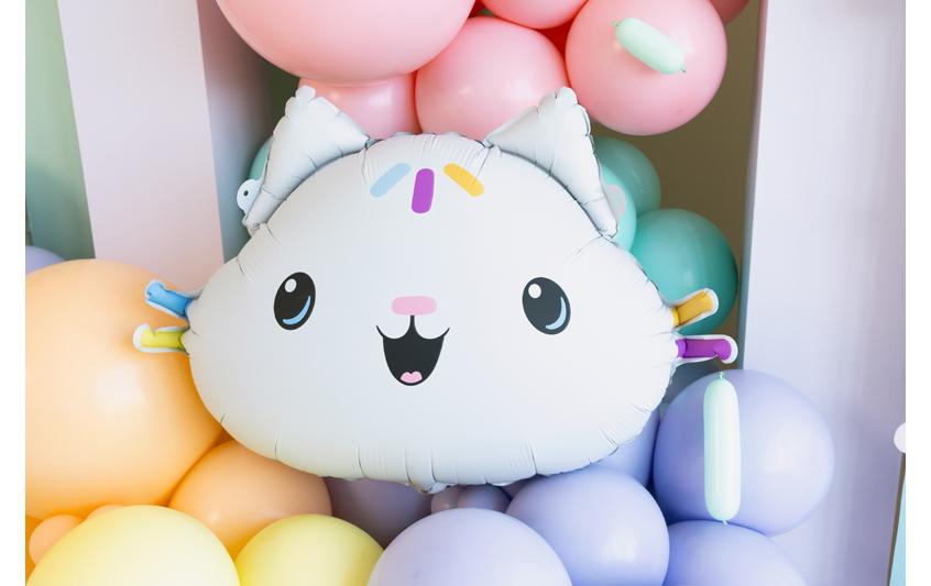 PartyDeco Folienballon Katze – Rosa – 67 × 43 cm – 1 Stk