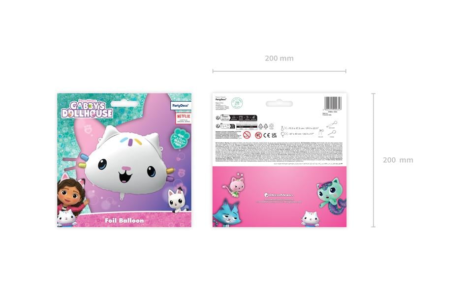 PartyDeco Folienballon Katze – Rosa – 67 × 43 cm – 1 Stk