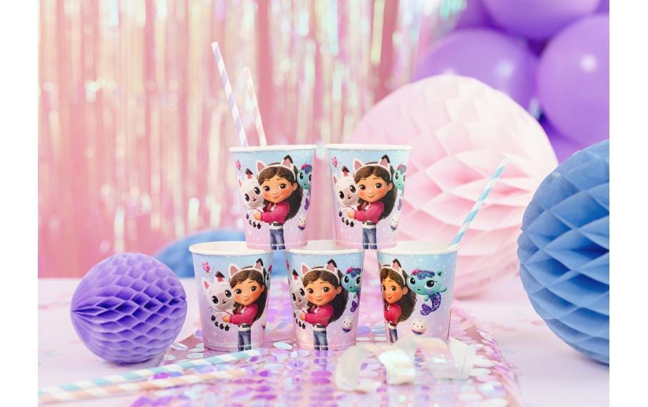 PartyDeco Becher, Papier – 2,5 dl, mehrfarbig – 6 Stk.