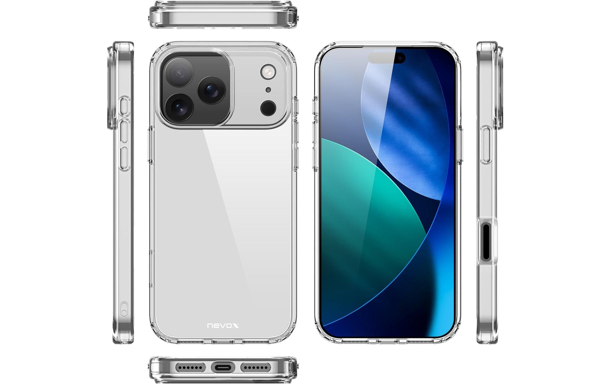 nevox StyleShell Backcover – für Apple iPhone 17 Pro, TPU, Transparent