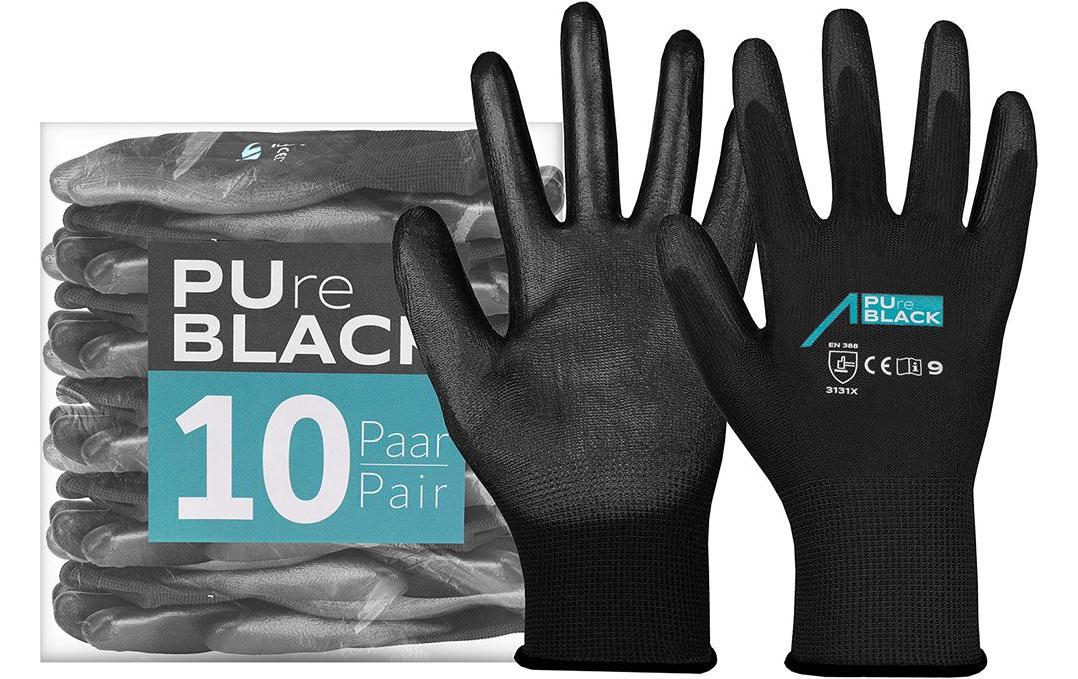 ACE Arbeitshandschuhe – M – Nylon, Schwarz
