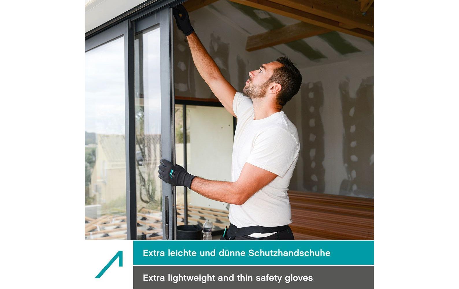 ACE Arbeitshandschuhe – M – Nylon, Schwarz