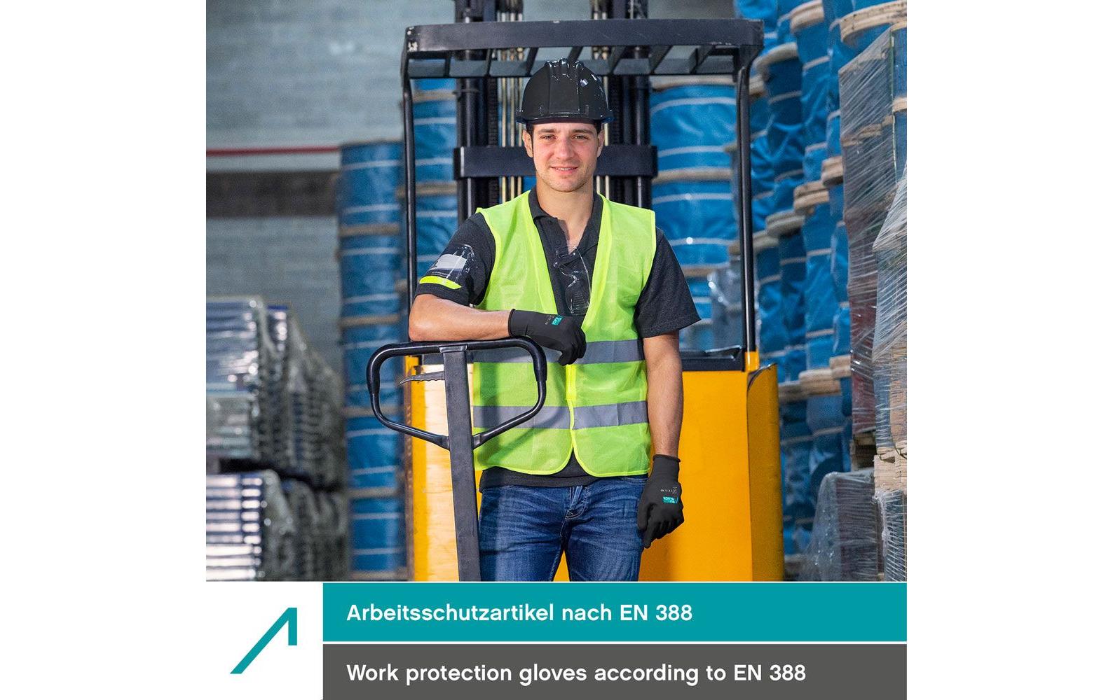 ACE Arbeitshandschuhe – M – Nylon, Schwarz