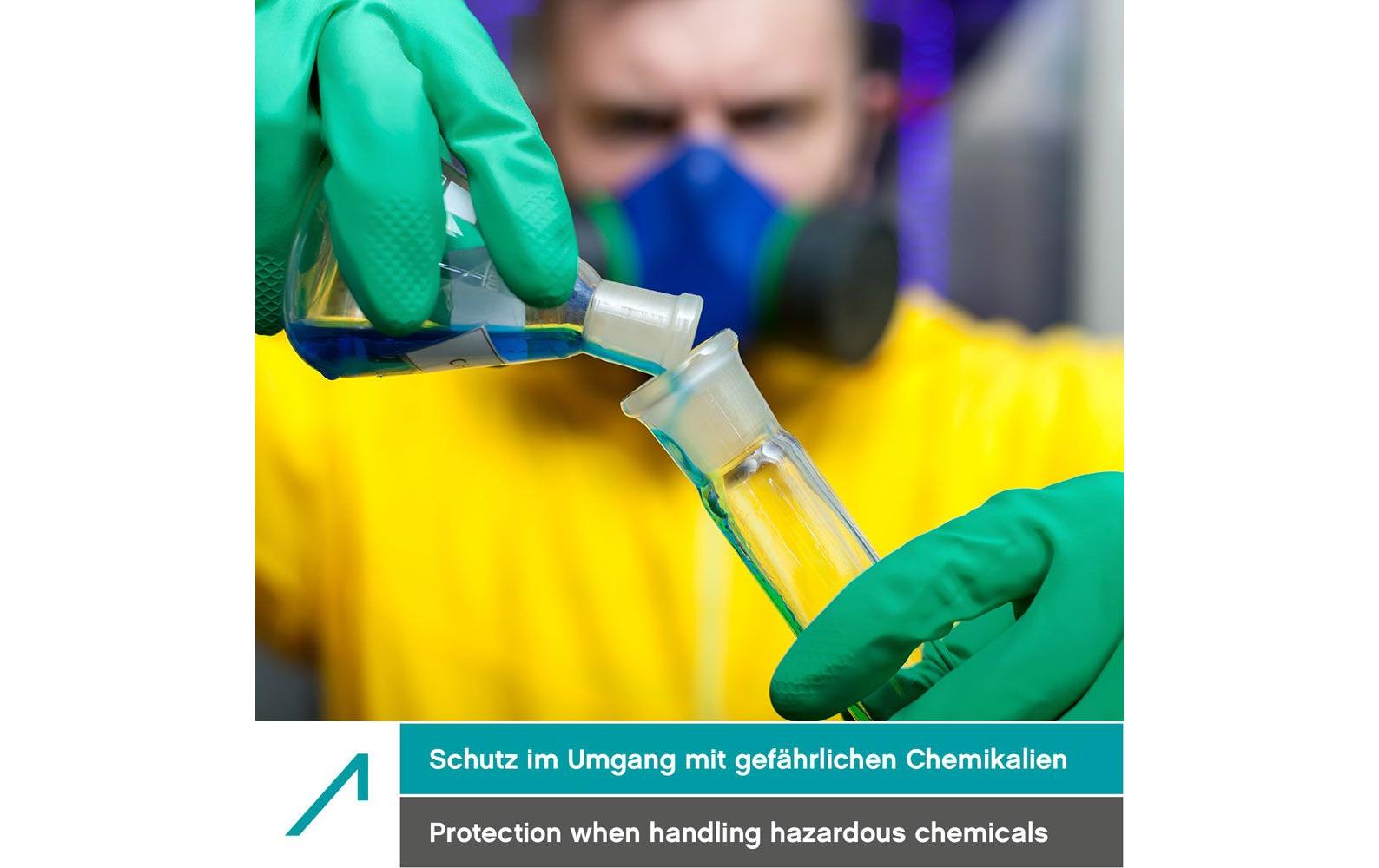 ACE Einweghandschuhe Nitril – S, 6 Stück – Grün, Chemikalienbeständig