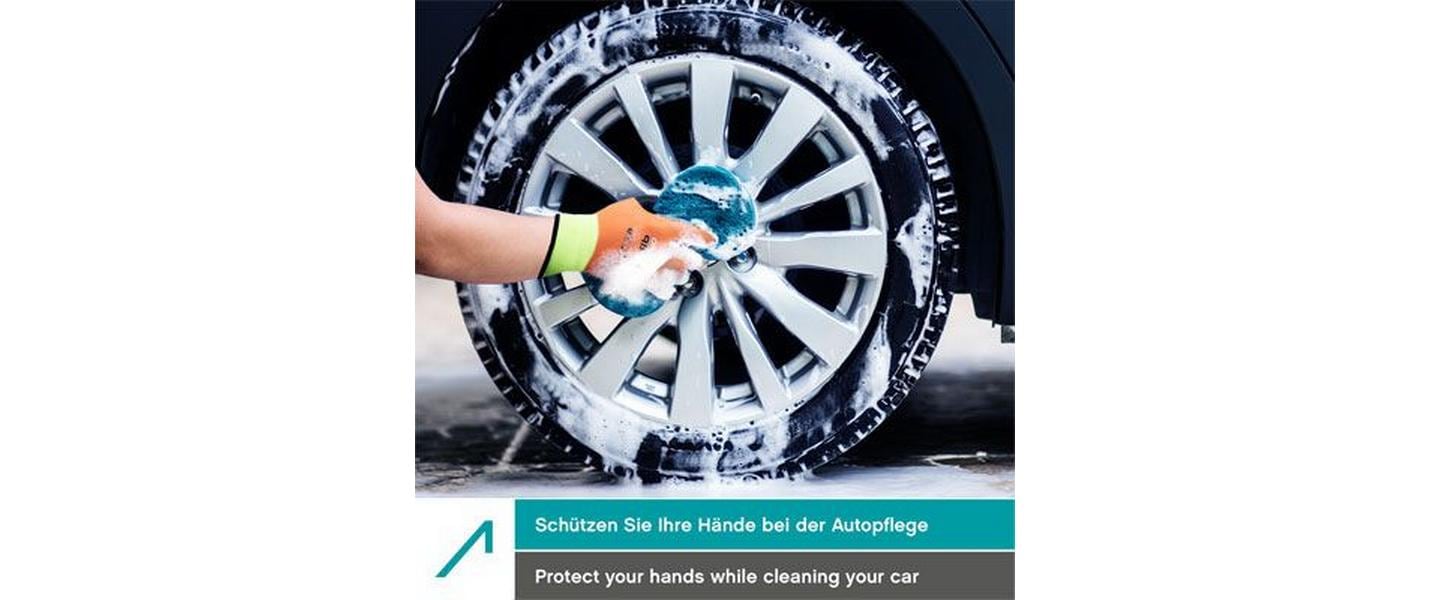 ACE HydroGrip Arbeitshandschuhe – S, 2 Paar – Latex, Wasserfest, Orange