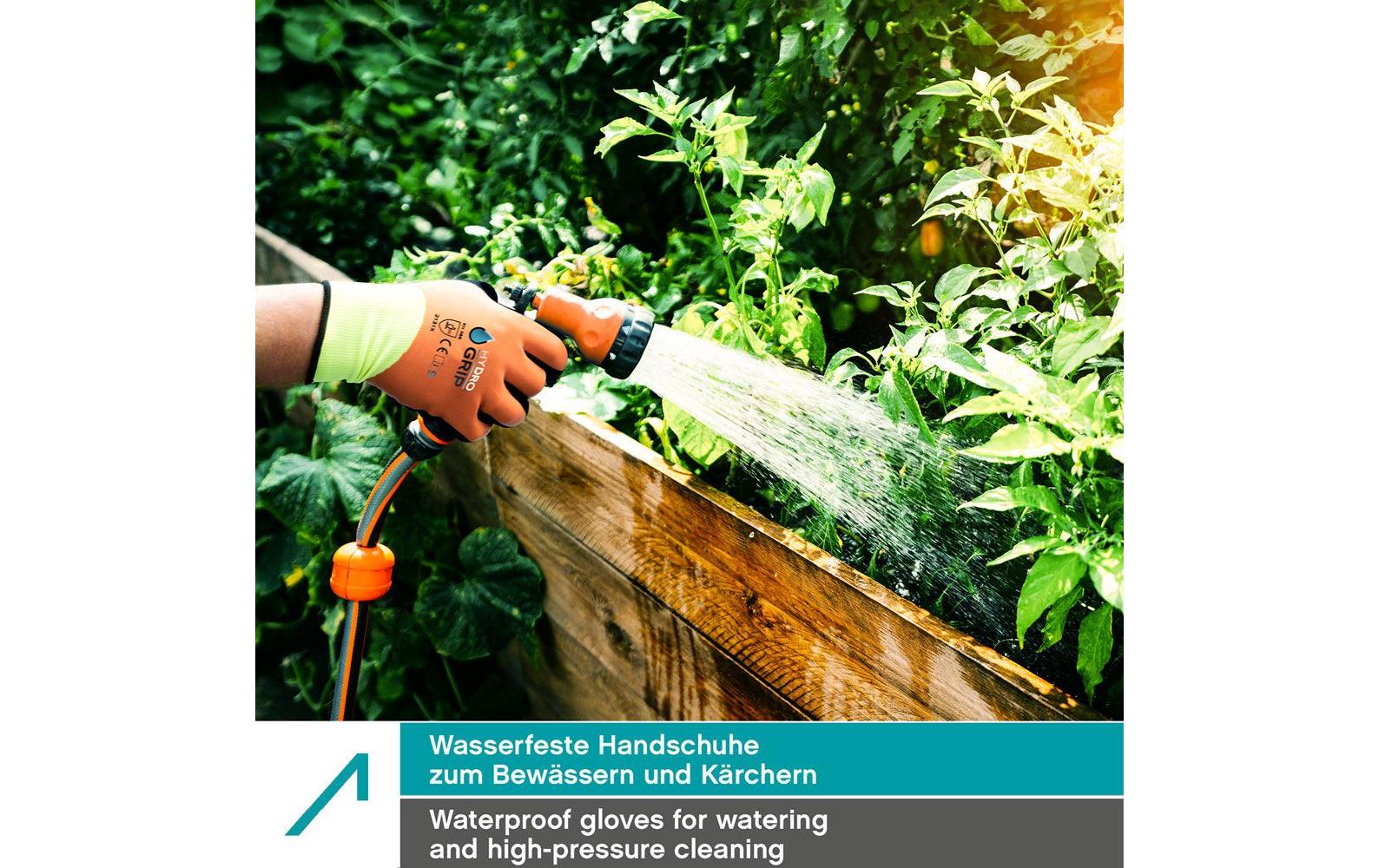 ACE HydroGrip Arbeitshandschuhe – M, 2 Stück – Schaumstoff, Wasserfest, Orange