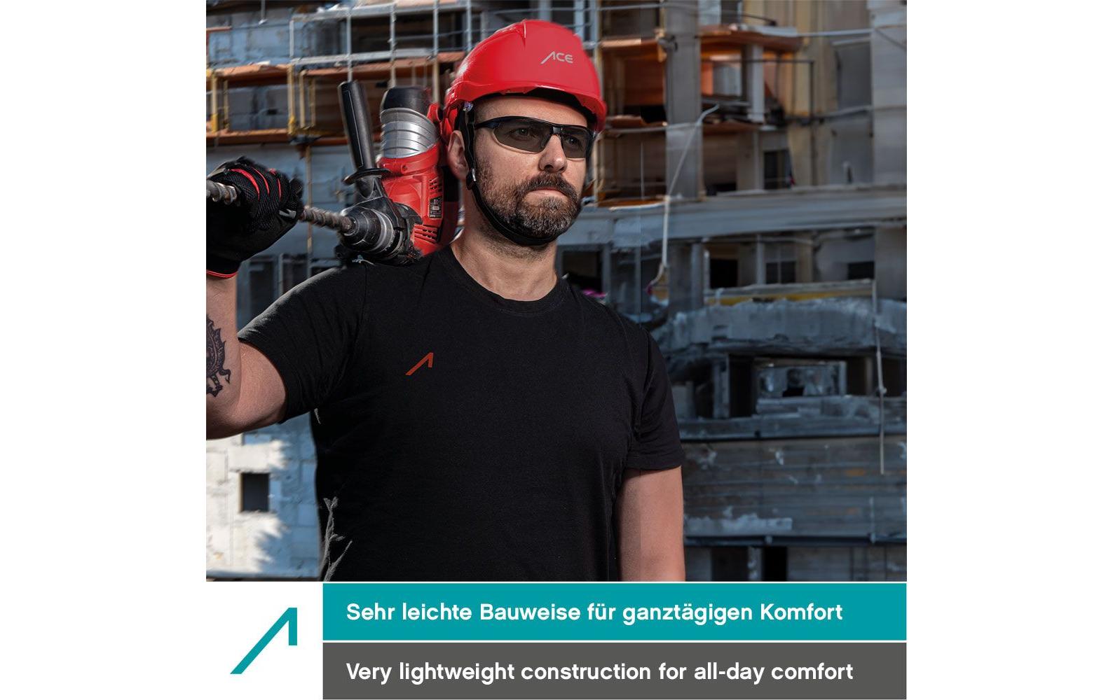 Ace Schutzbrille Evo – grau, beschlagfrei, kratzfest, EN 166