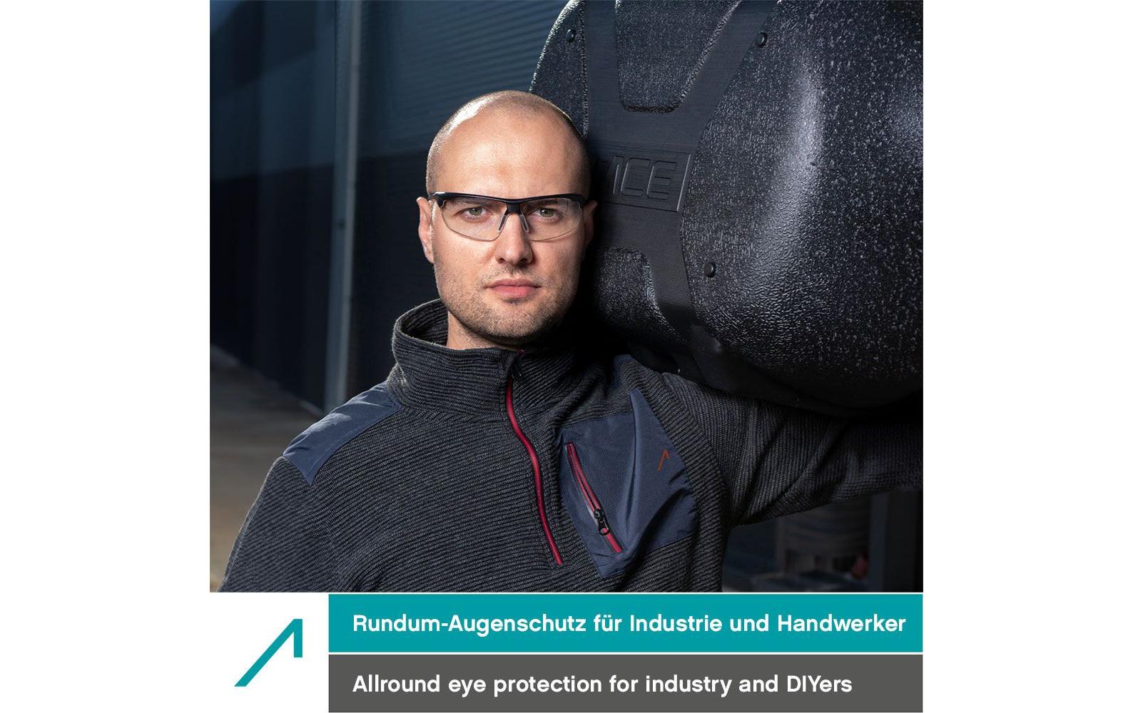 Ace Schutzbrille Evo – klar, beschlagfrei, kratzfest, schwarz
