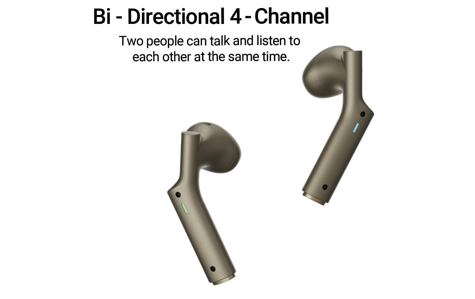 Timekettle W4 AI – In-Ear Simultanübersetzer – AI-Übersetzer, mehrsprachig – Gold
