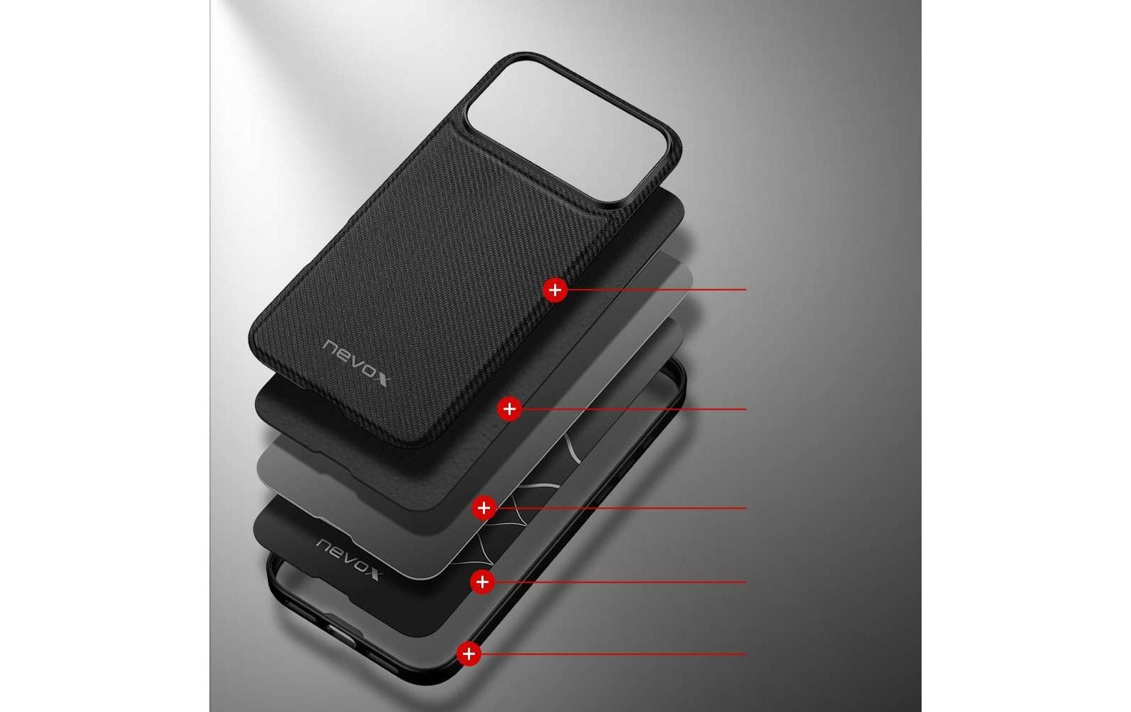 nevox StyleShell NYLO – Backcover – für Apple iPhone 17 Pro Max, TPU, schwarz