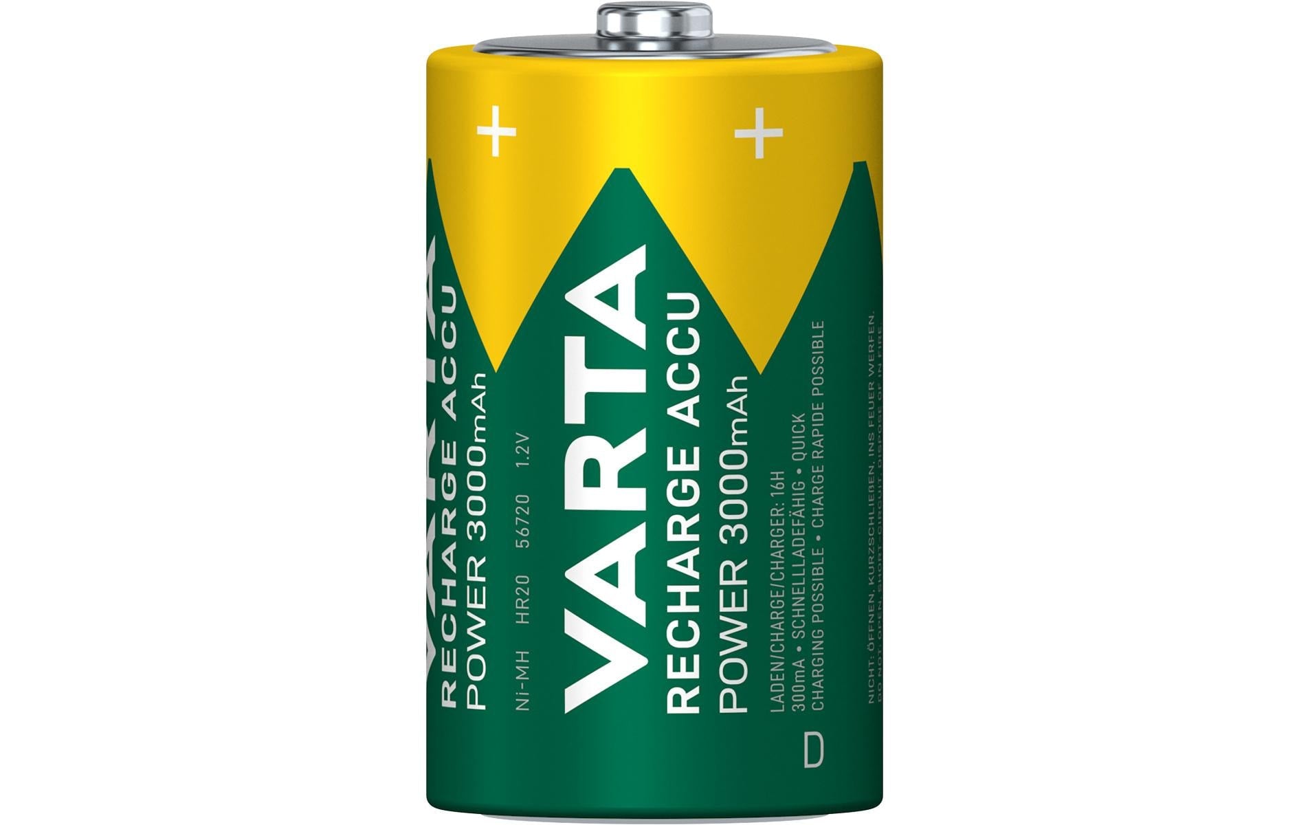 Varta D Akkus, NiMH, 3000 mAh, 1,2 V – 2 Stk.