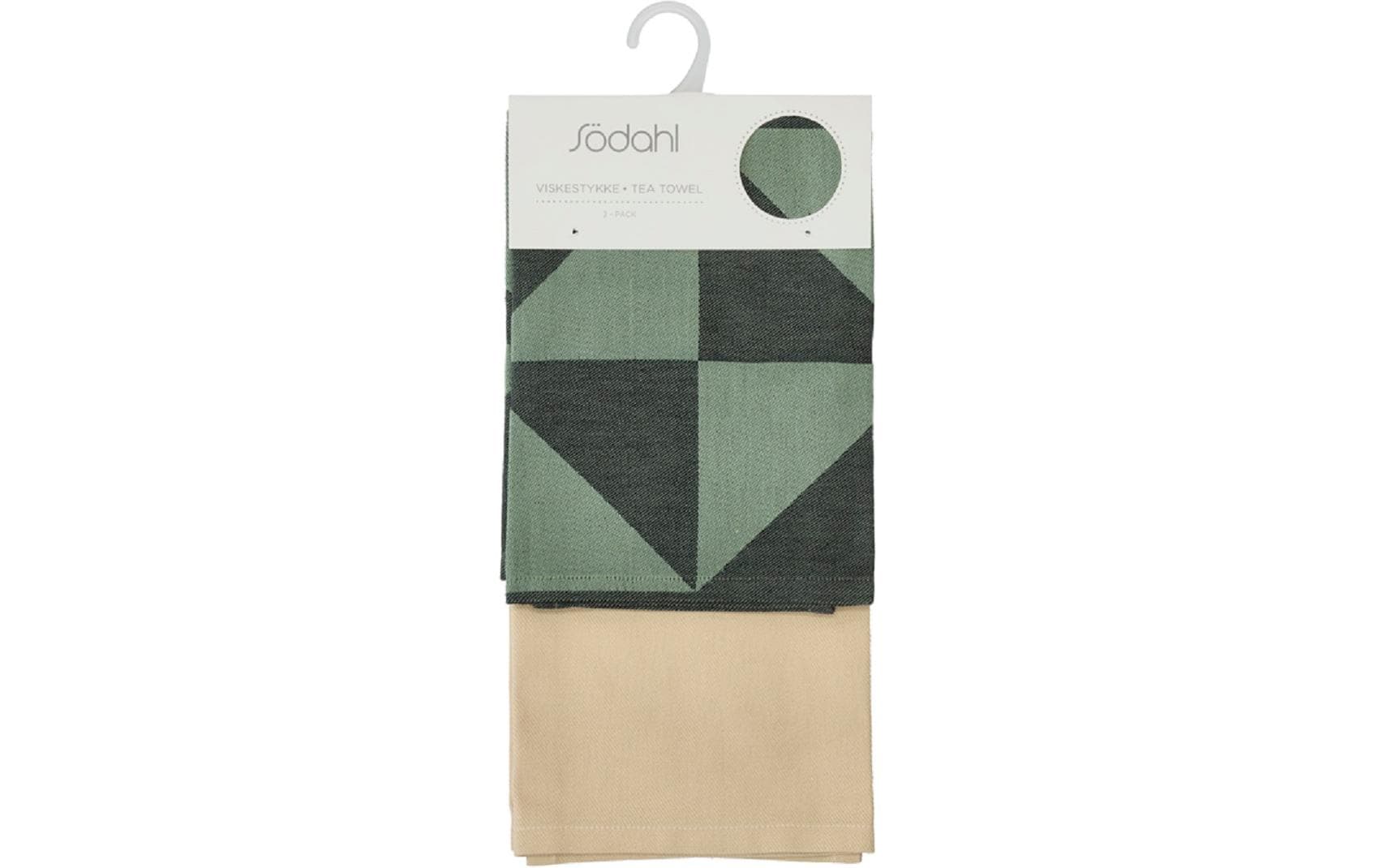 Södahl Geschirrtuch Twist – 50 × 70 cm, Grün, Baumwolle, 2er-Set, OEKO-TEX