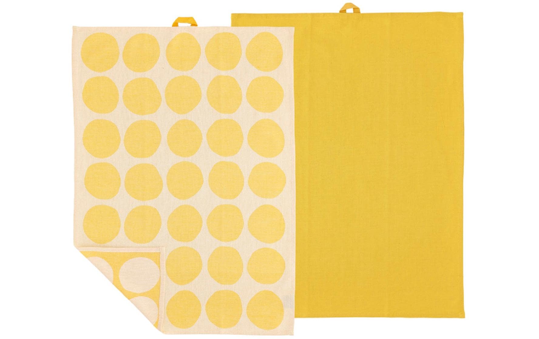 Södahl Geschirrtuch Bubbles – 50 × 70 cm, Gelb, Baumwolle, 2er-Set