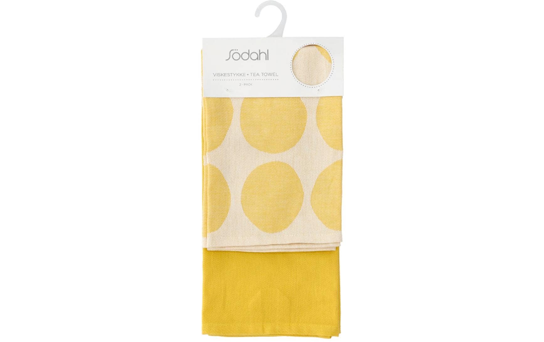 Södahl Geschirrtuch Bubbles – 50 × 70 cm, Gelb, Baumwolle, 2er-Set