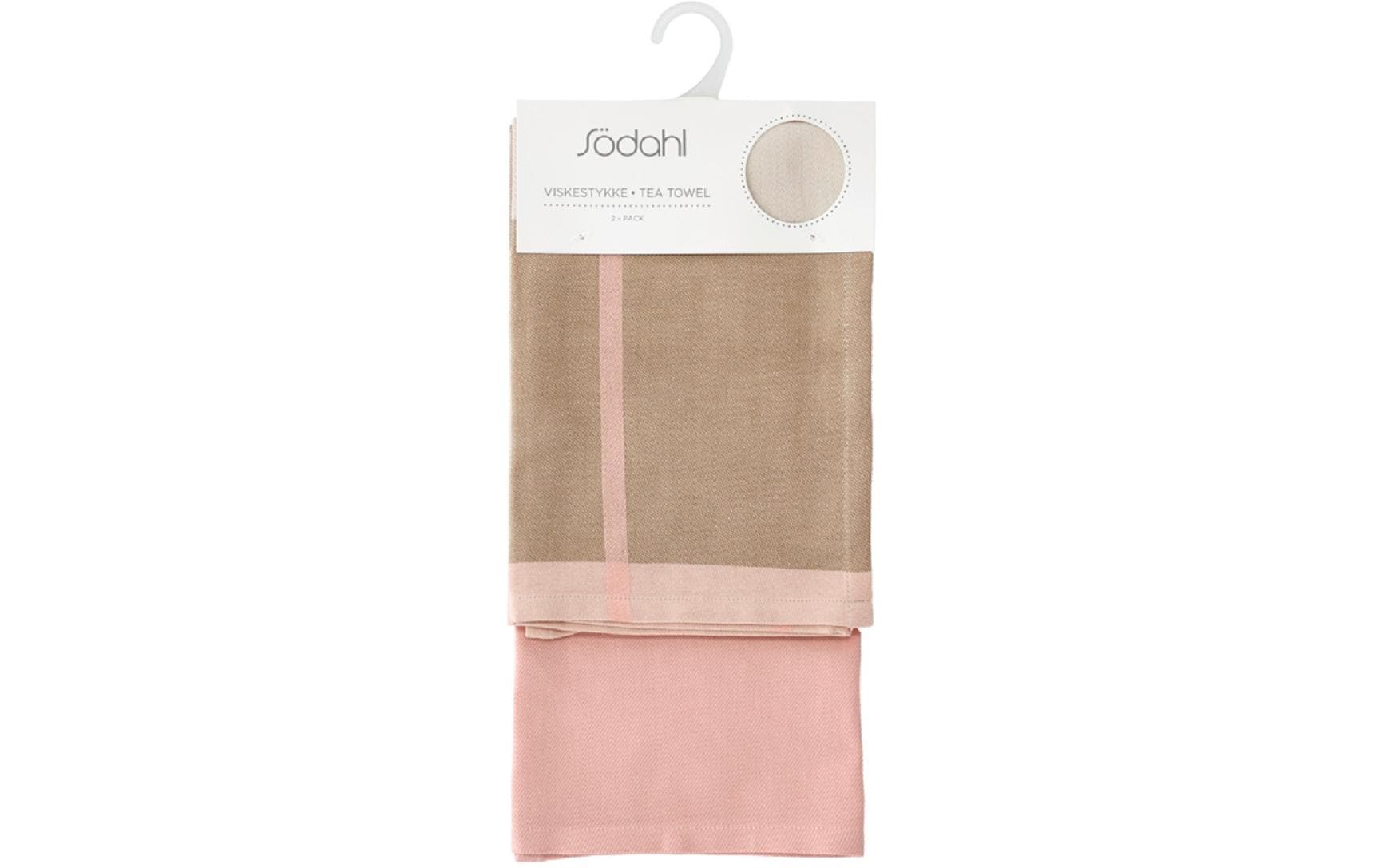 Södahl Geschirrtücher 2er-Set, 50 × 70 cm, Baumwolle, Rosa