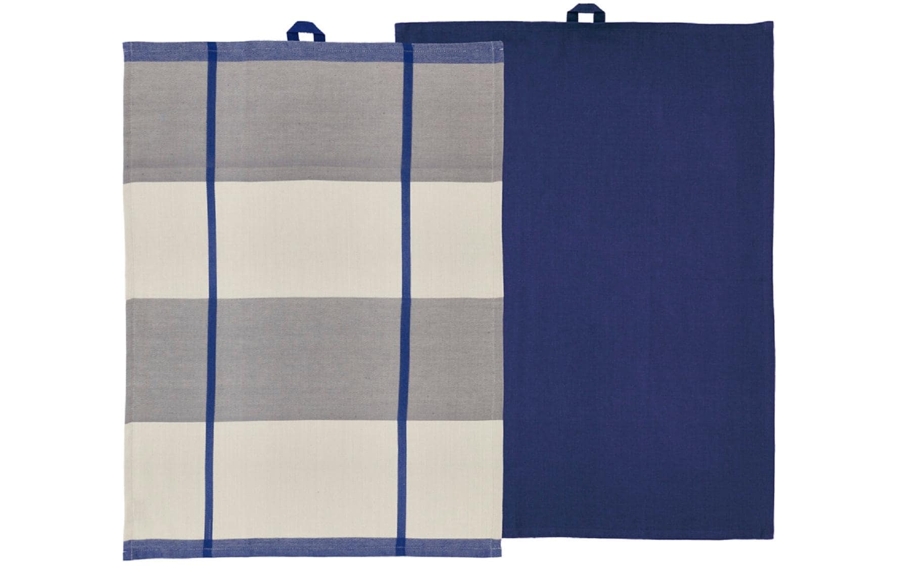 Södahl Geschirrtuch Blocks – 50 × 70 cm, Königsblau, Baumwolle, 2er-Set, OEKO-TEX