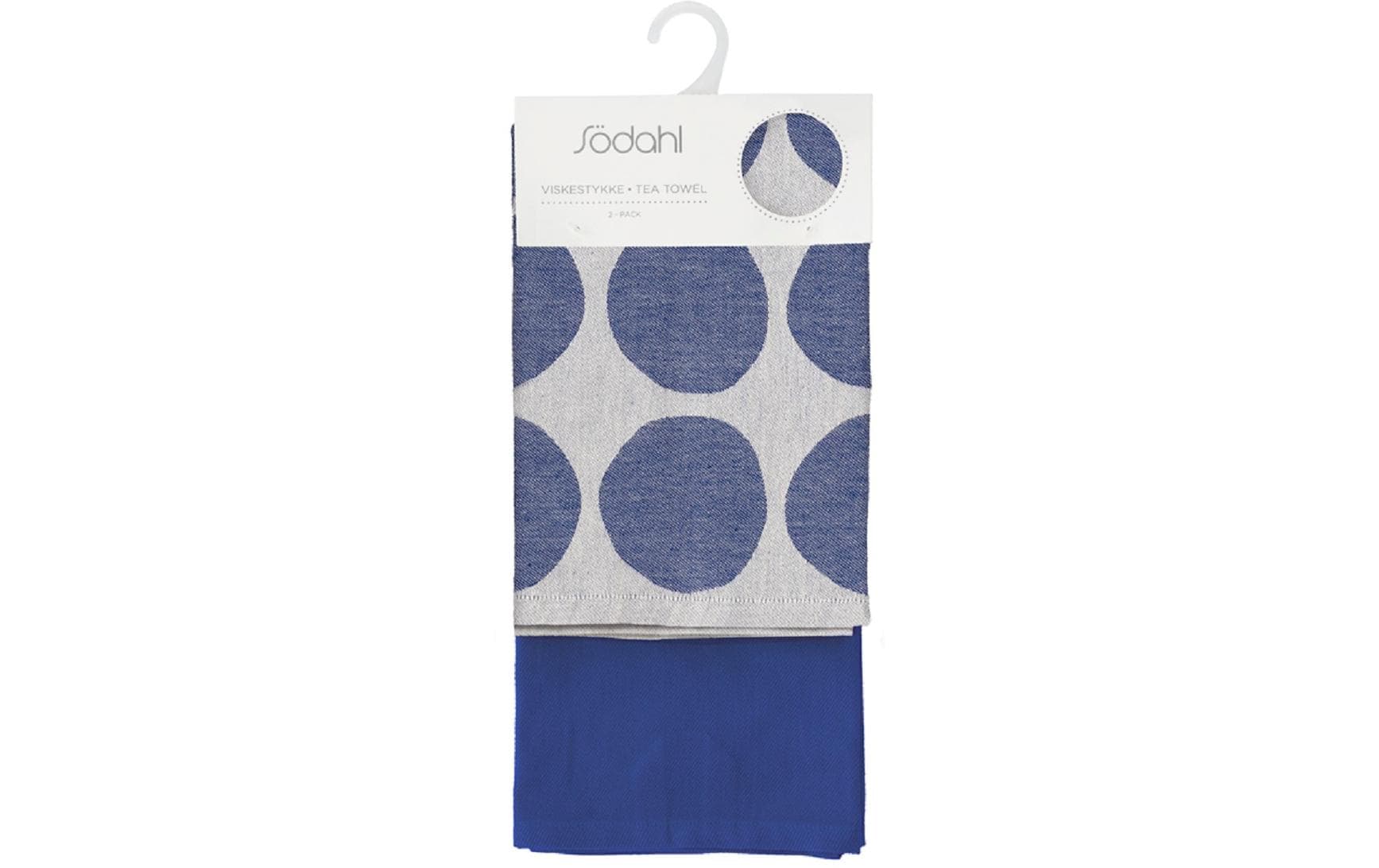 Södahl Geschirrtuch Bubbles – Blau – 50 × 70 cm – Baumwolle – 2er-Set