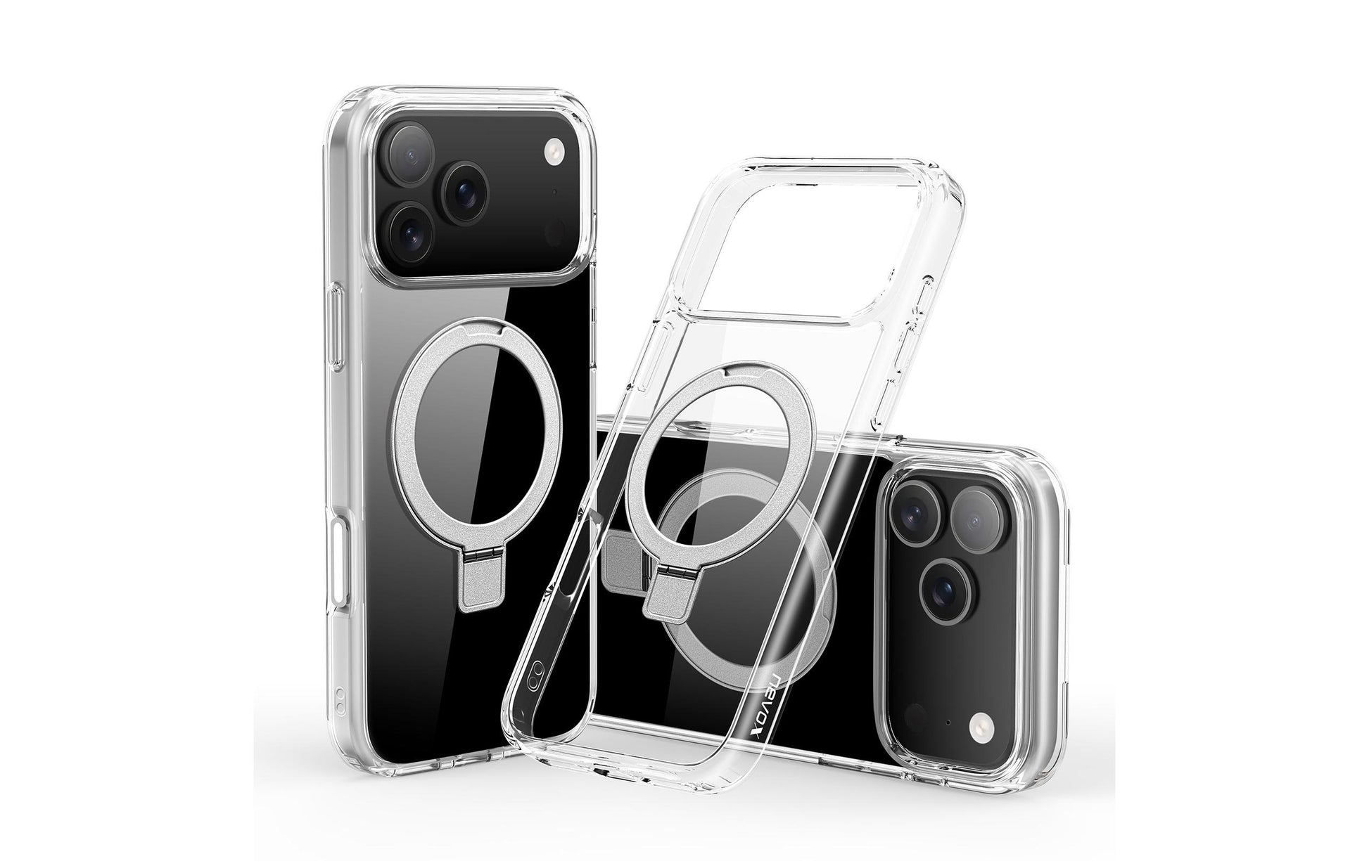 nevox StyleShell SHOCKFlex Backcover – für Apple iPhone 17 Pro Max, mit Ständer, TPU, Transparent