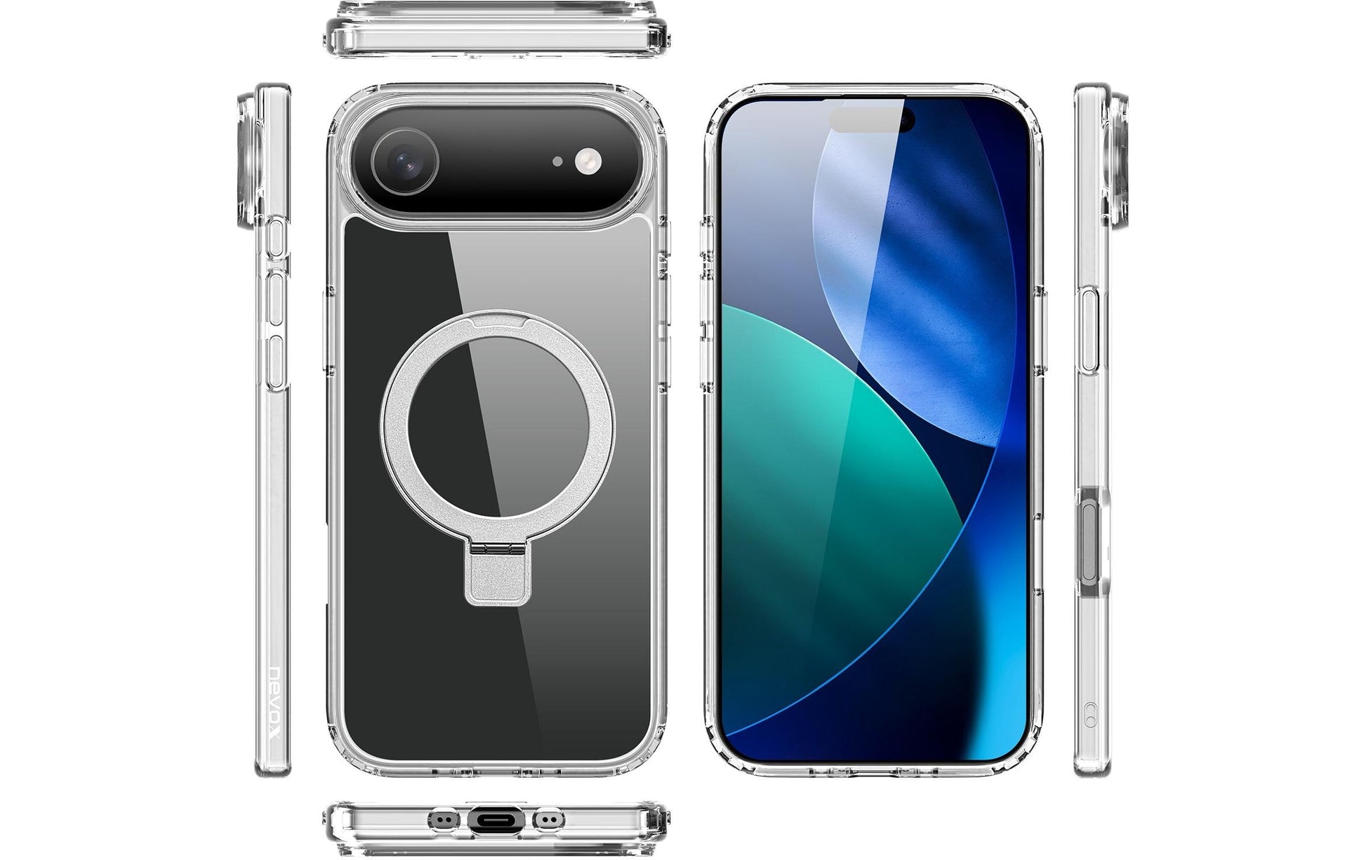 nevox StyleShell SHOCKFlex – Backcover – für Apple iPhone Air, mit Ständer, TPU, Transparent