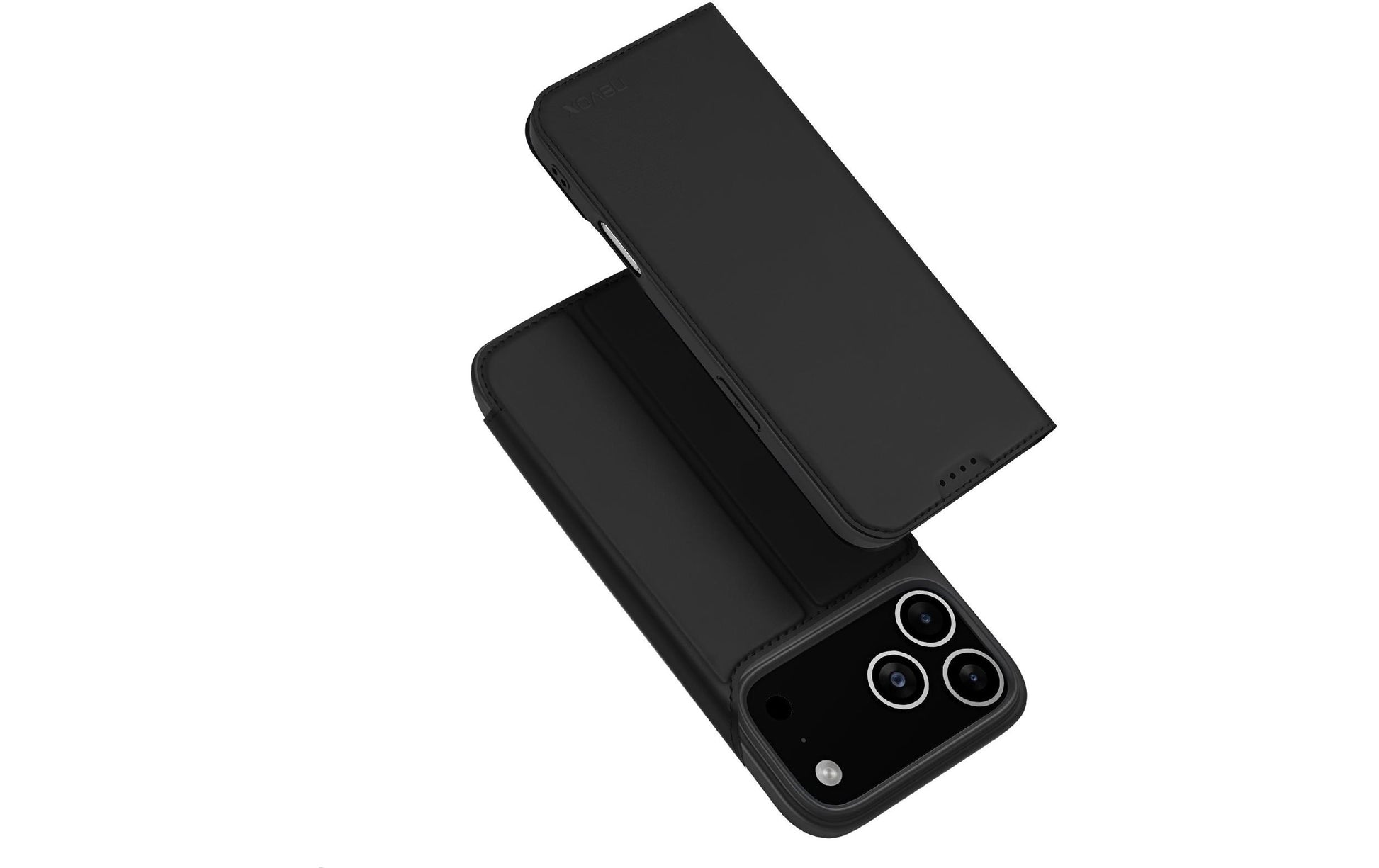 nevox Vario Series Folio – für Apple iPhone 17 Pro, PU, schwarz, mit Kartenfach