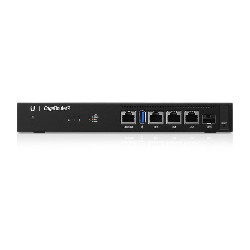 Ubiquiti EdgeRouter 4 – VPN-Router – 3×GbE LAN, 1×GbE WAN, IPSec/OpenVPN/L2TP/PPTP, 1U