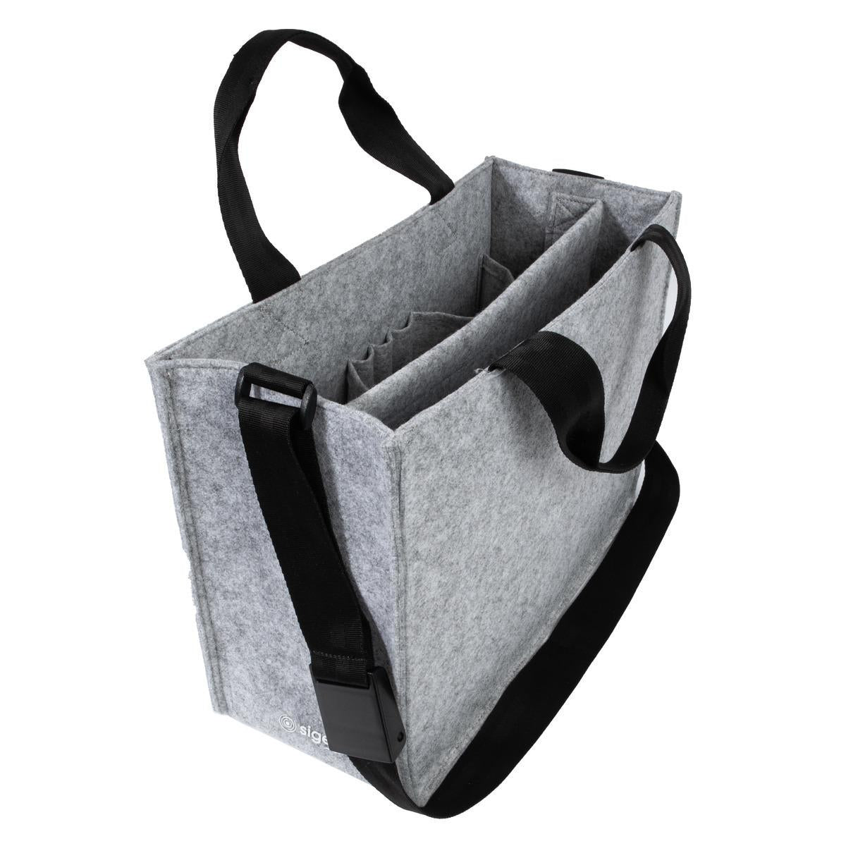 Sigel Tragetasche Desk Sharing Bag Classic M – 15 l, rPET, hellgrau, 36 × 28 × 15 cm