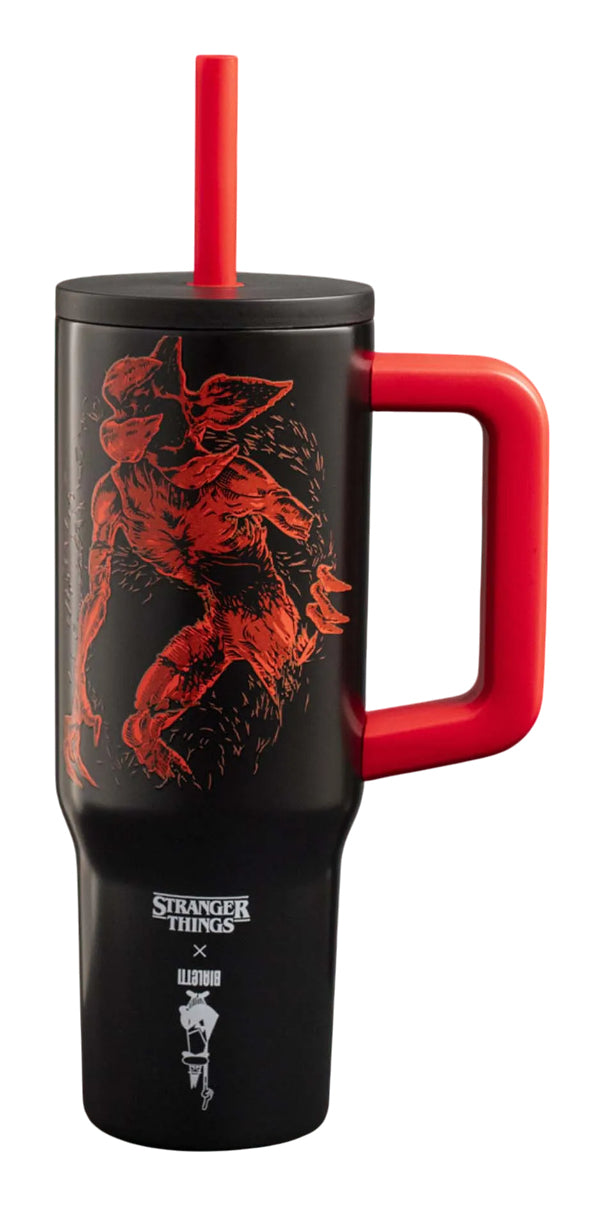 Bialetti Thermobecher 900 ml – Doppelwandig, Edelstahl, Schwarz/Rot
