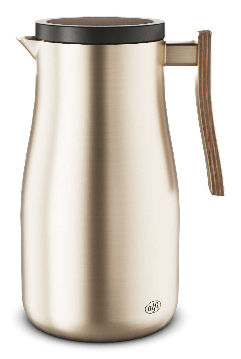 Alfi Thermoskanne – 1,0 l, Ø 6,4 cm, H 22,4 cm, Edelstahl, Gold, mit Deckel, vakuumisoliert, BPA-frei
