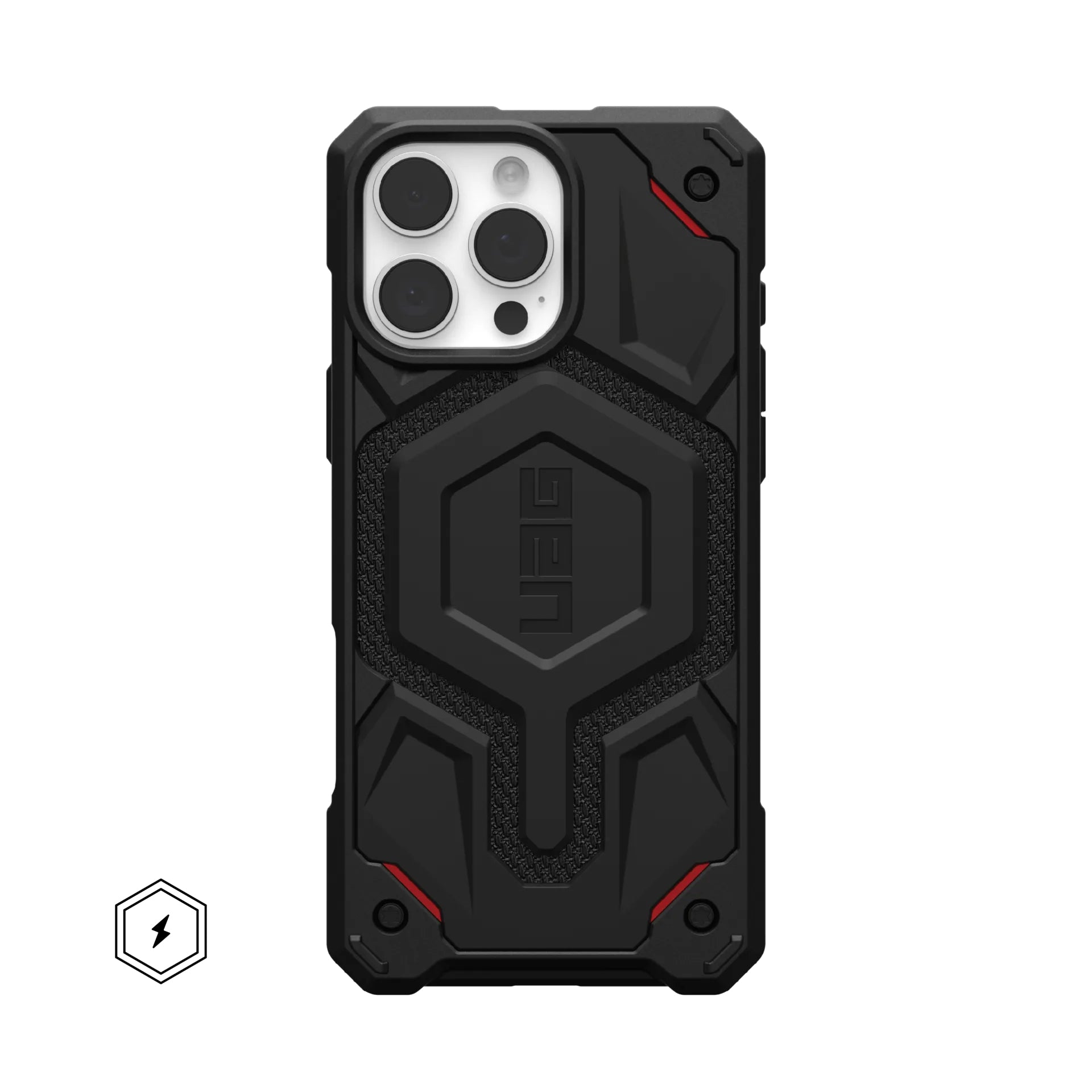 Urban Armor Gear UAG Monarch Pro – Rückcover – für Apple iPhone 16 Pro Max, MagSafe, Kevlar, Schwarz, bis 7,6 m sturzsicher