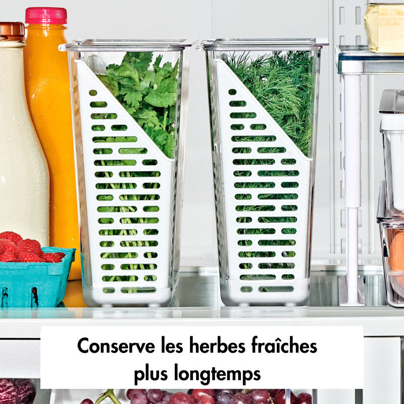 OXO Vorratsdose 4 l, 11,4 × 15,2 × 28,7 cm, Kunststoff, transparent/weiss
